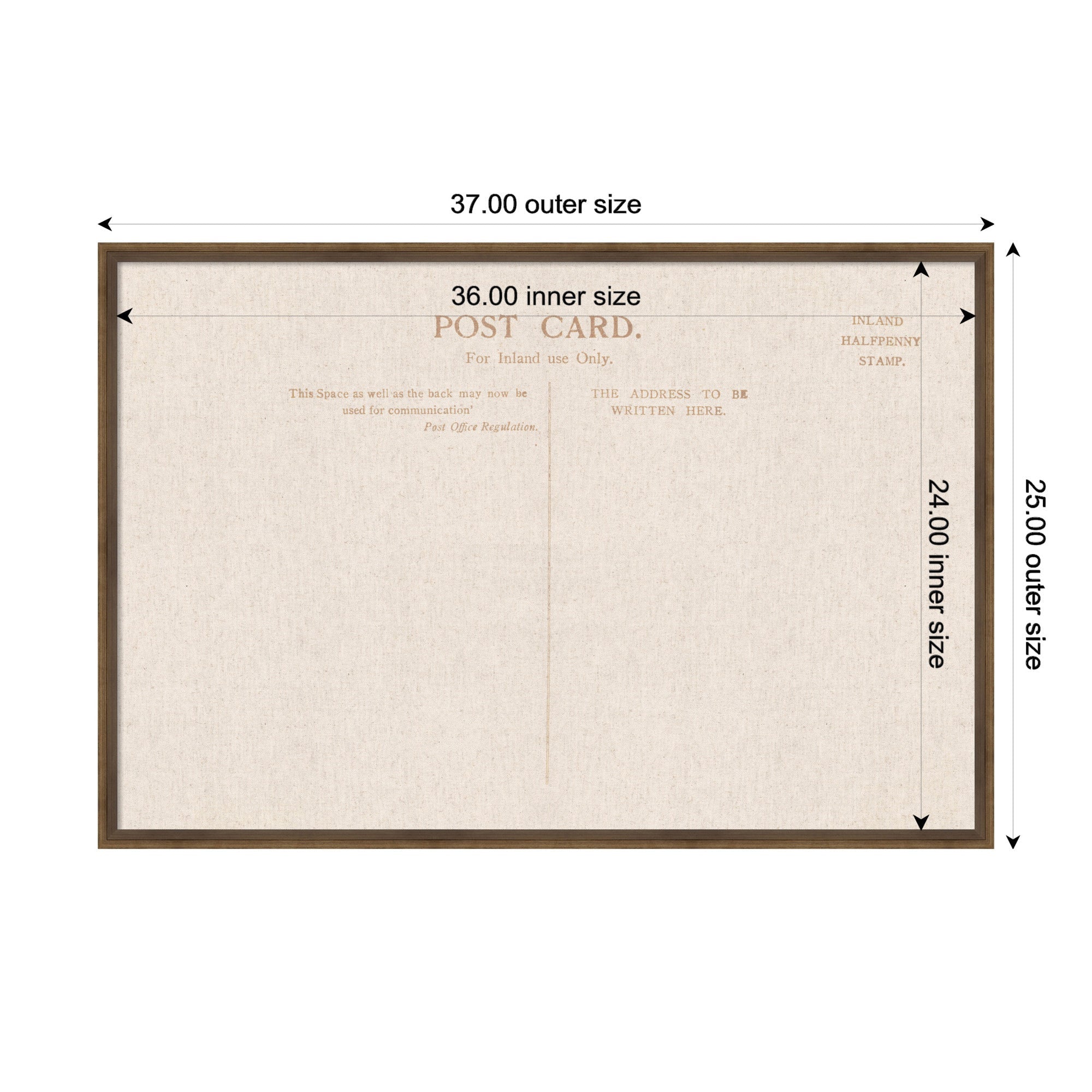 Framed Fabric Pinboard Linen Vintage Post Card Wall Organization