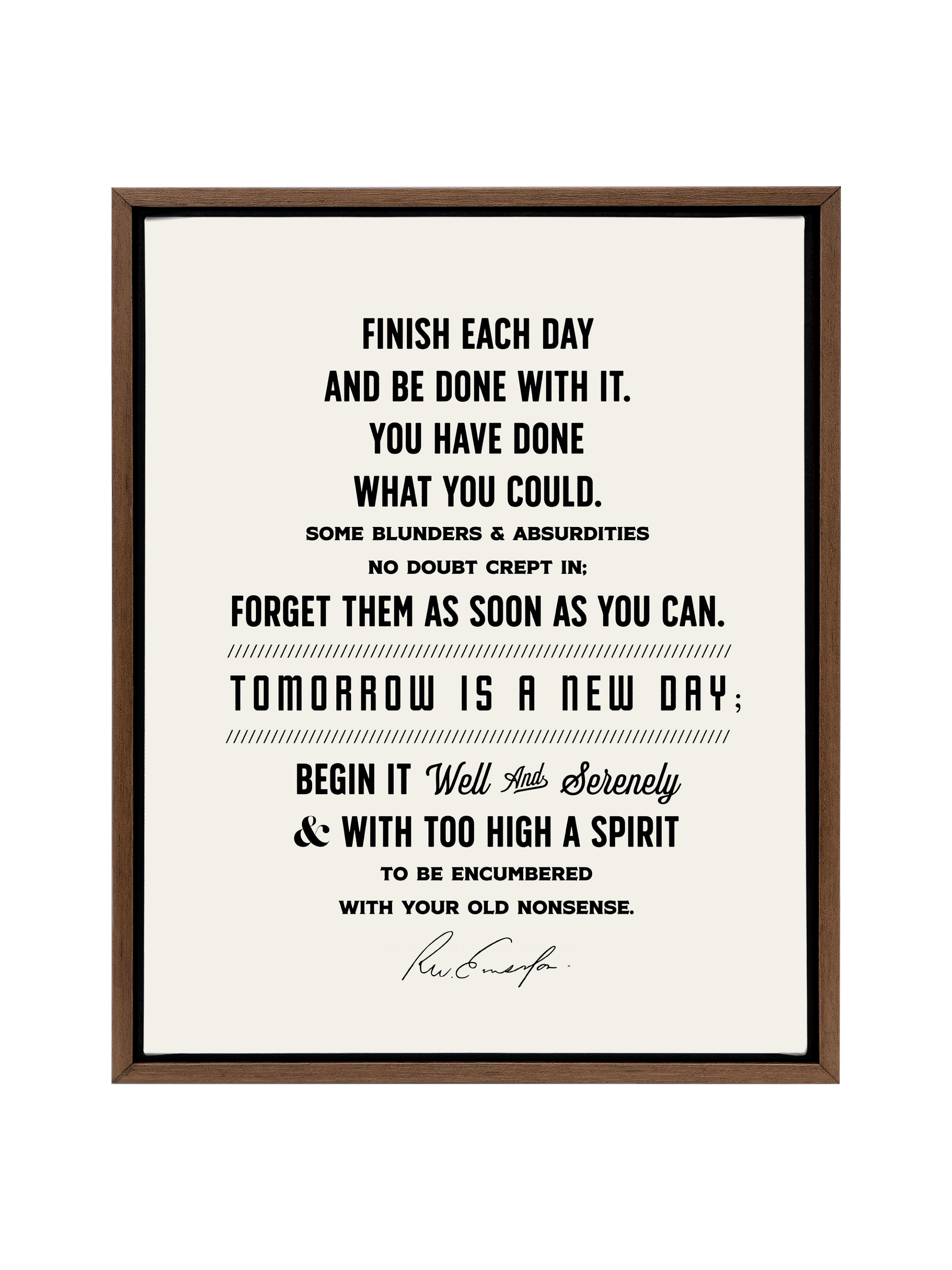 Finish Each Day (Emerson) in Type | Alabaster and Black | Canvas