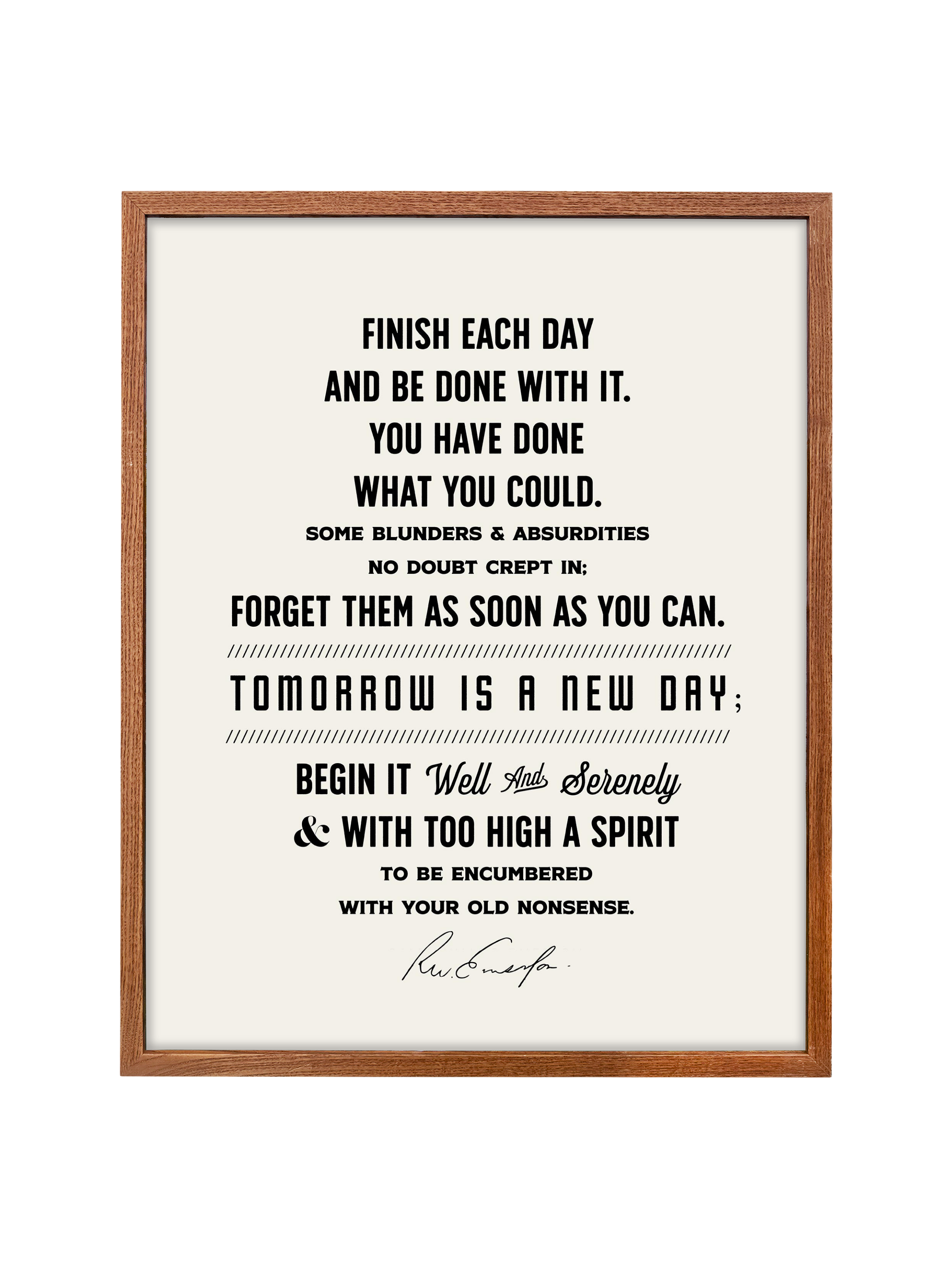 Finish Each Day (Emerson) in Type | Alabaster and Black | Canvas