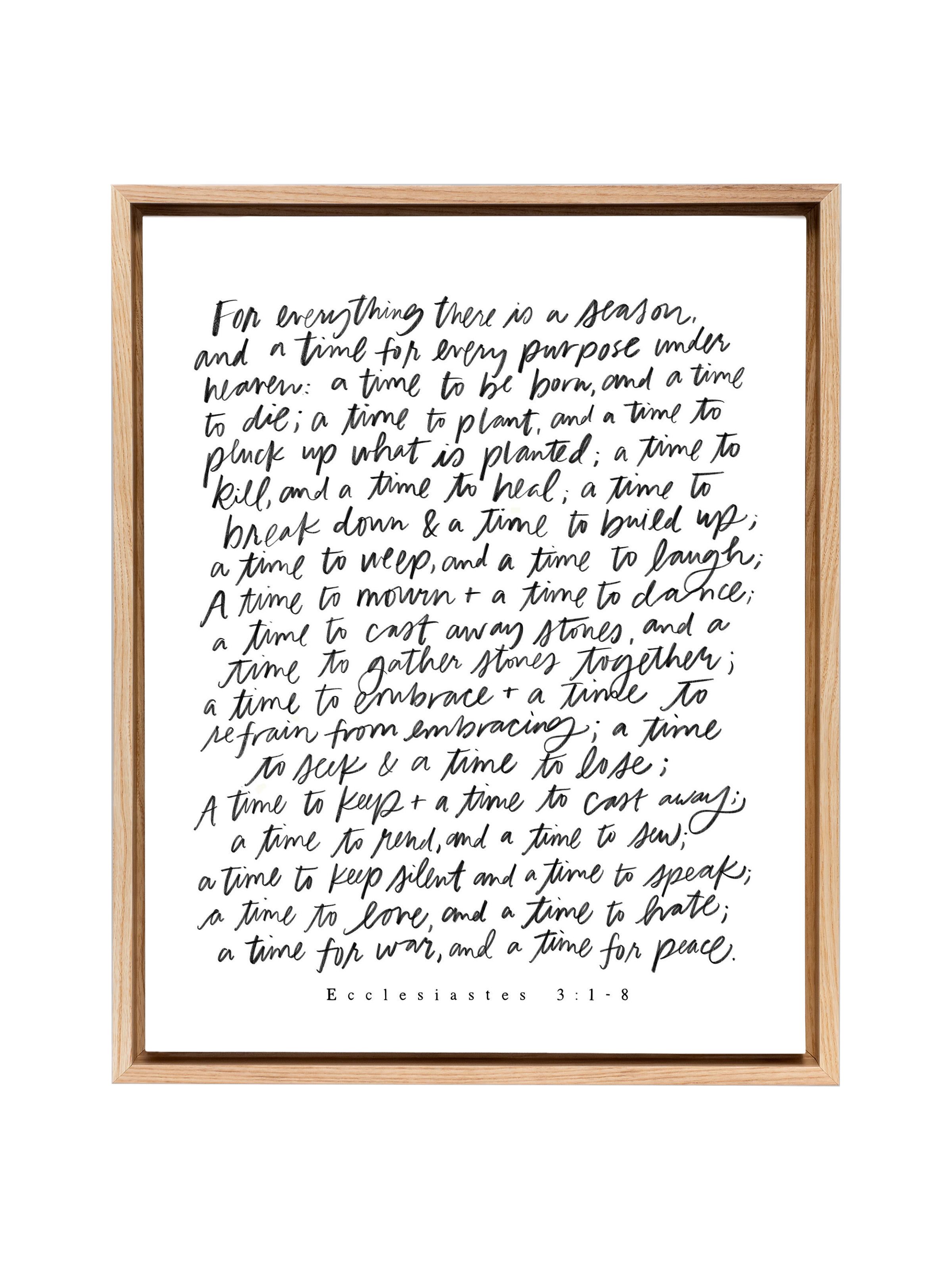 For Everything There Is A Season | Pure White | Canvas