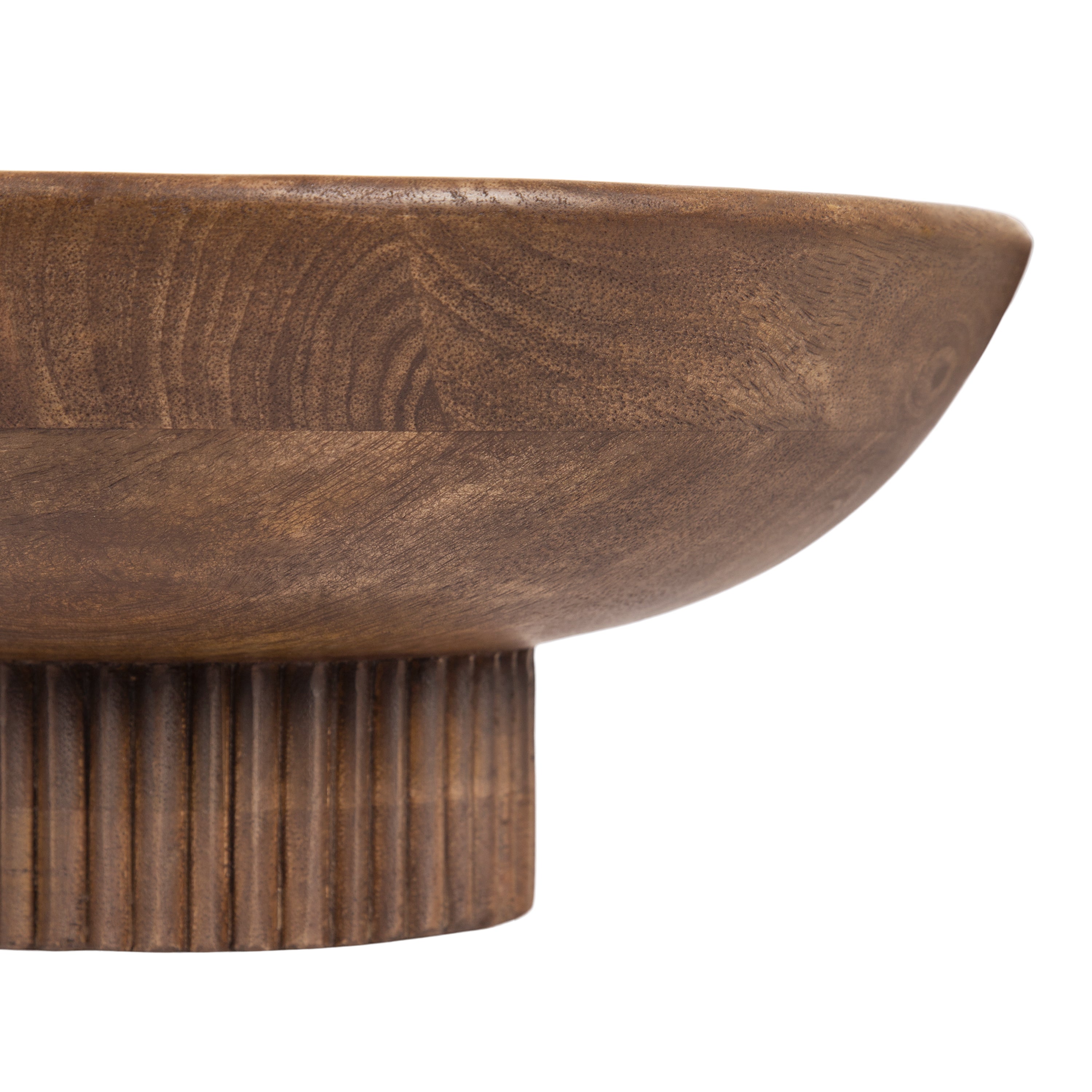 Rooks Ribbed Wood Bowl