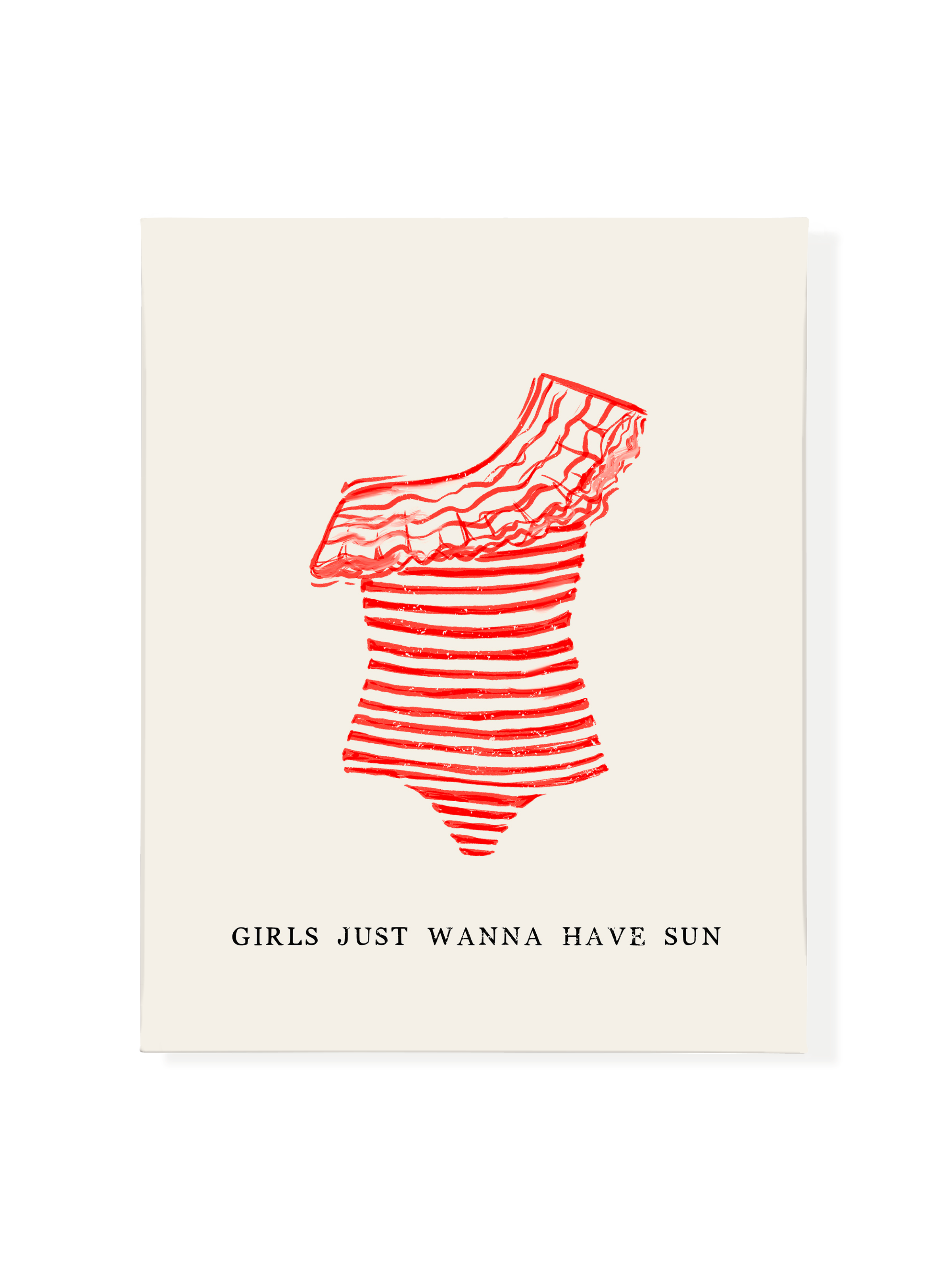Girls Just Wanna Have Sun | Red | Canvas