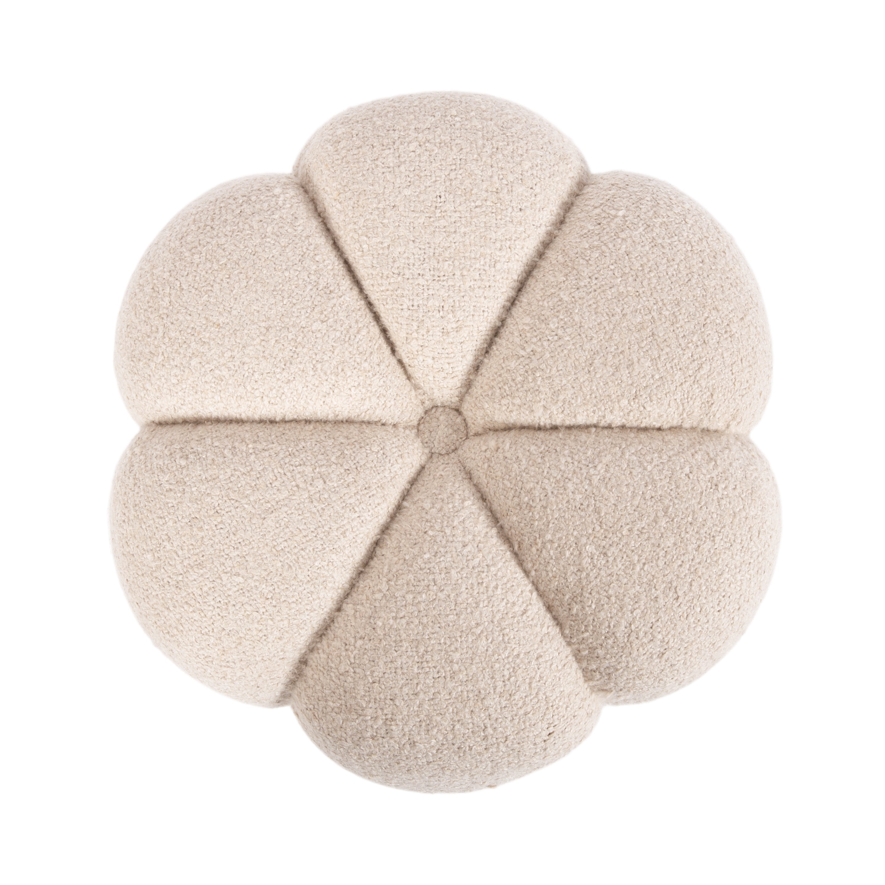Lucida Round Tufted Ottoman Fabric and Wood