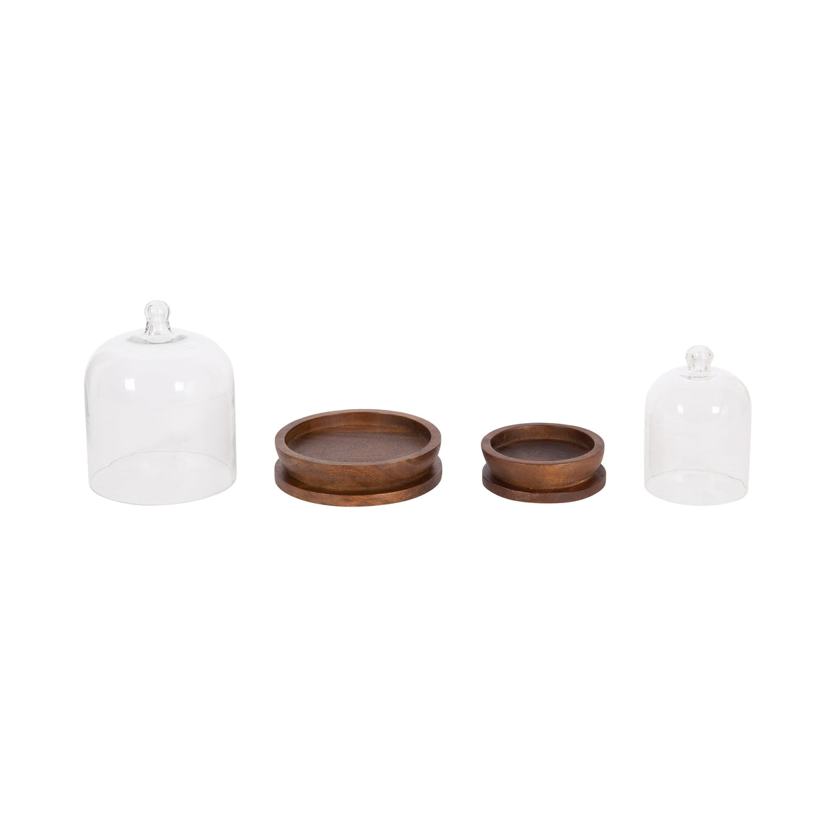 Claussen Wood and Glass Cloche 2 Piece Set