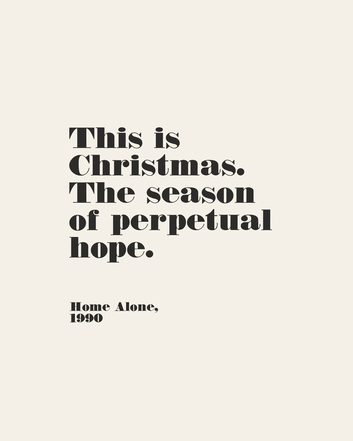 Home Alone Hope Alabaster Canvas Wall Art