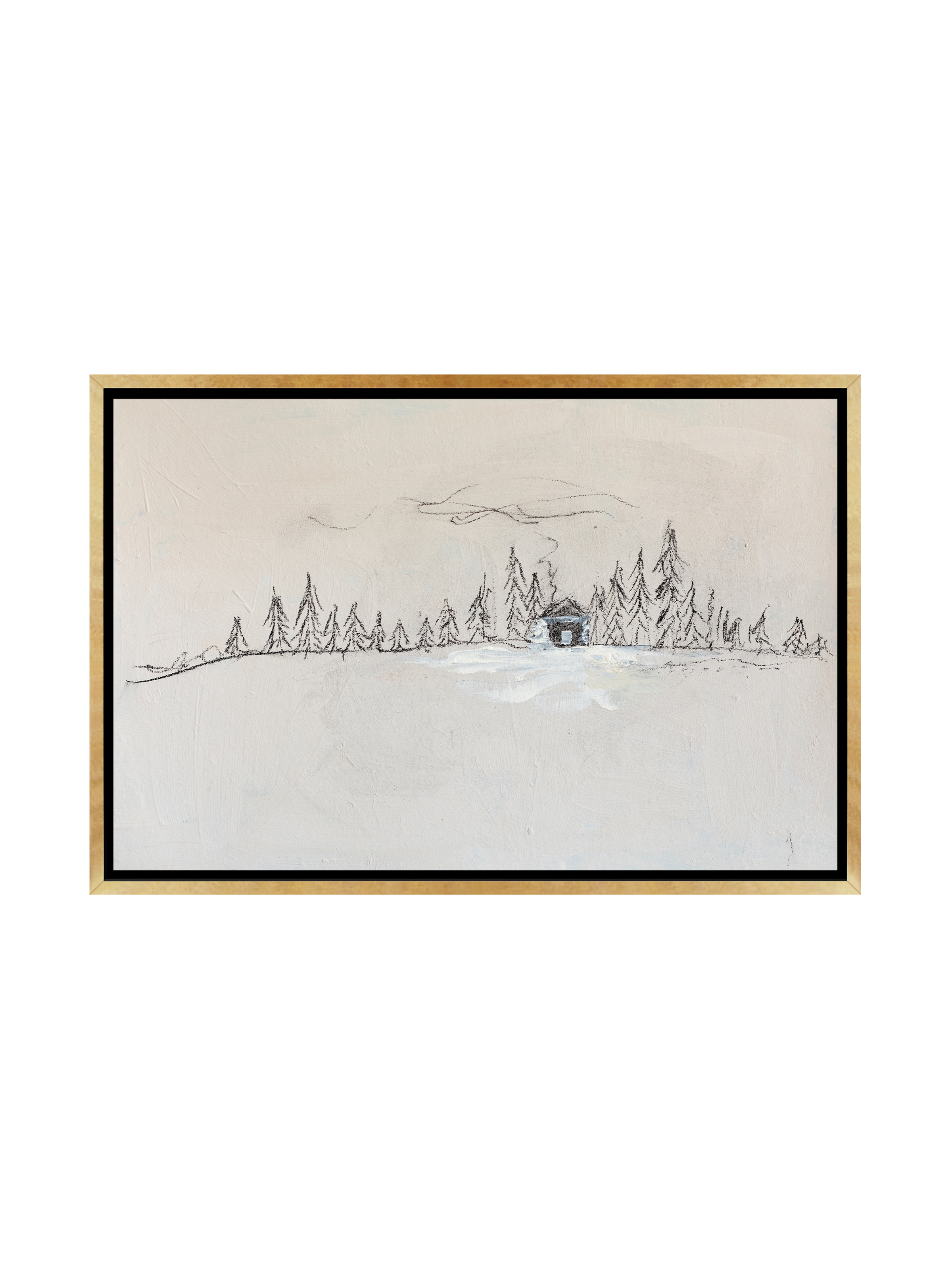 Snowy Scene Charcoal | Canvas