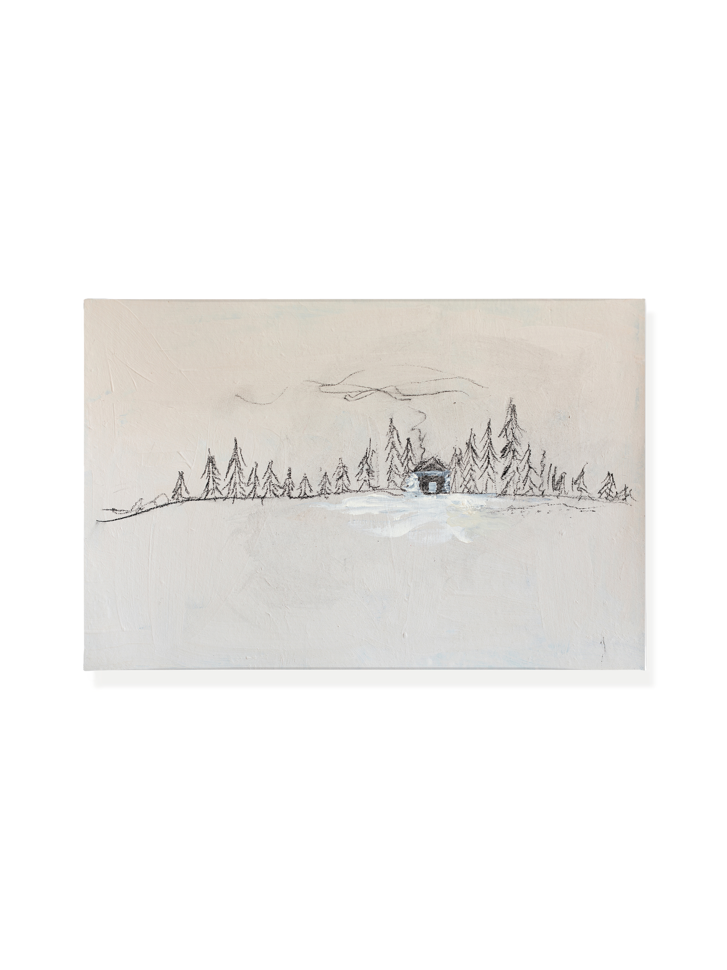 Snowy Scene Charcoal | Canvas