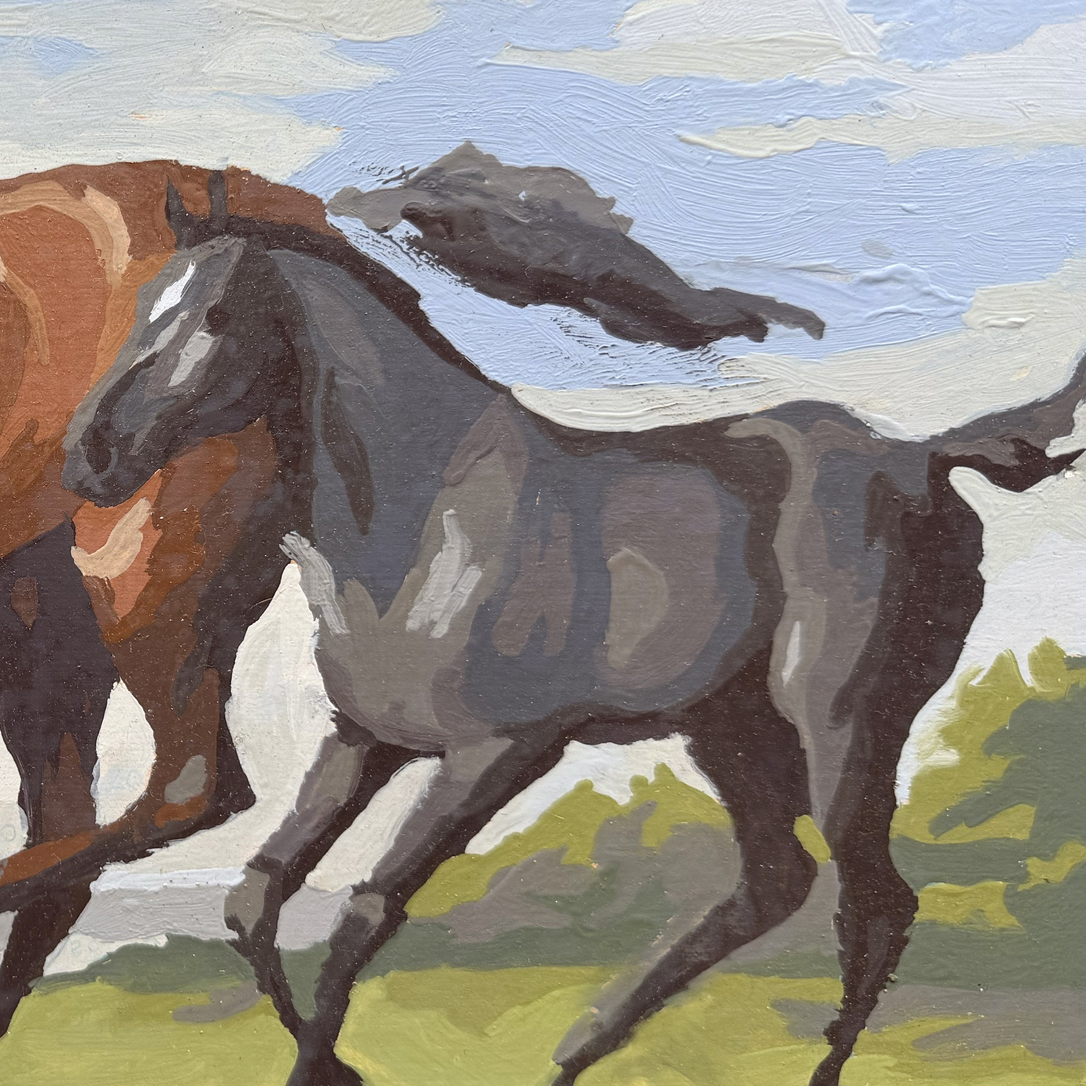 Horse and Foal Paint by Number Canvas Wall Art