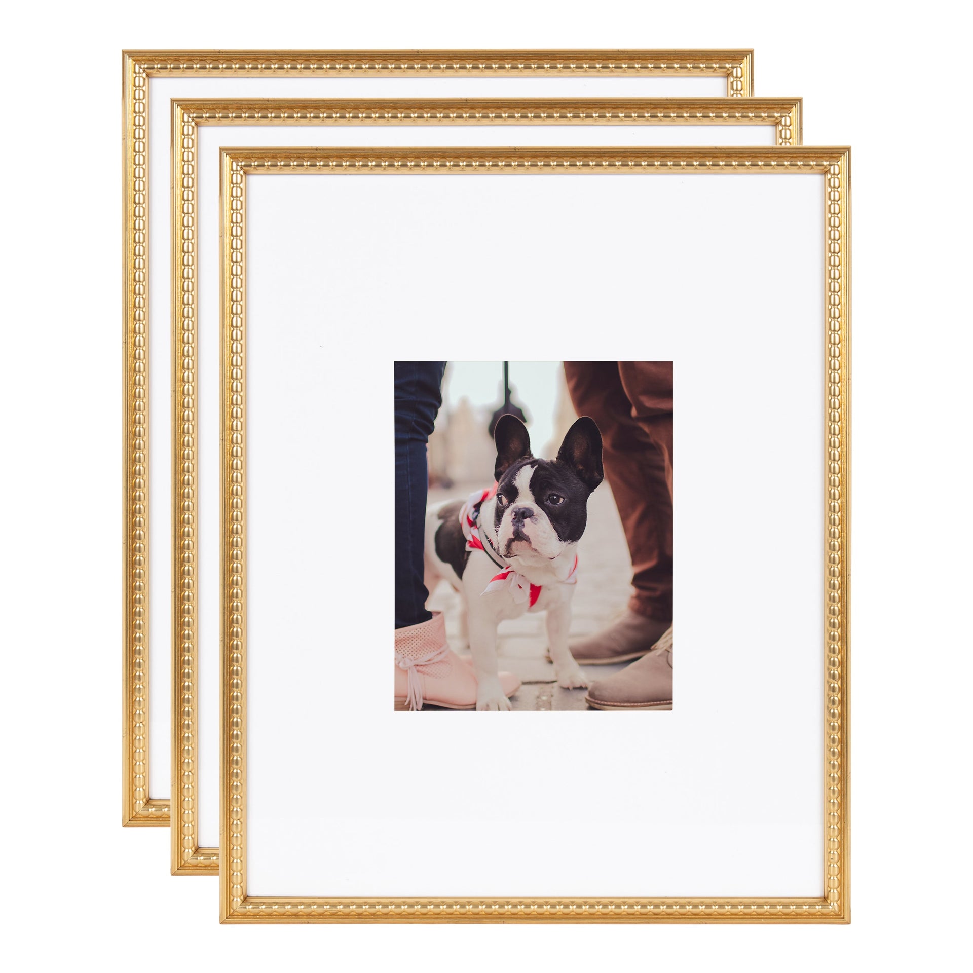 Adlynn Beaded Photo Frame Set - Gold