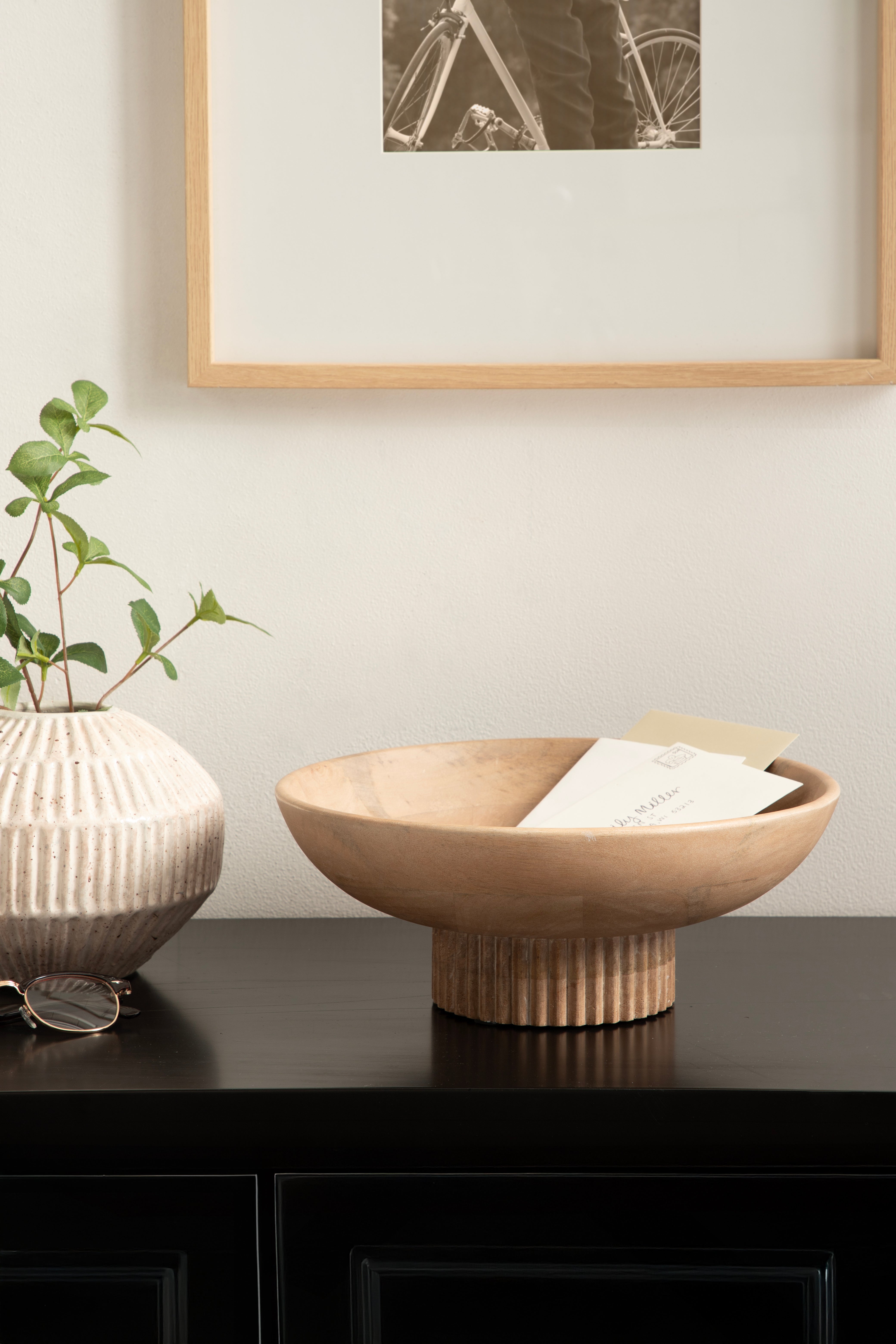 Rooks Ribbed Wood Bowl