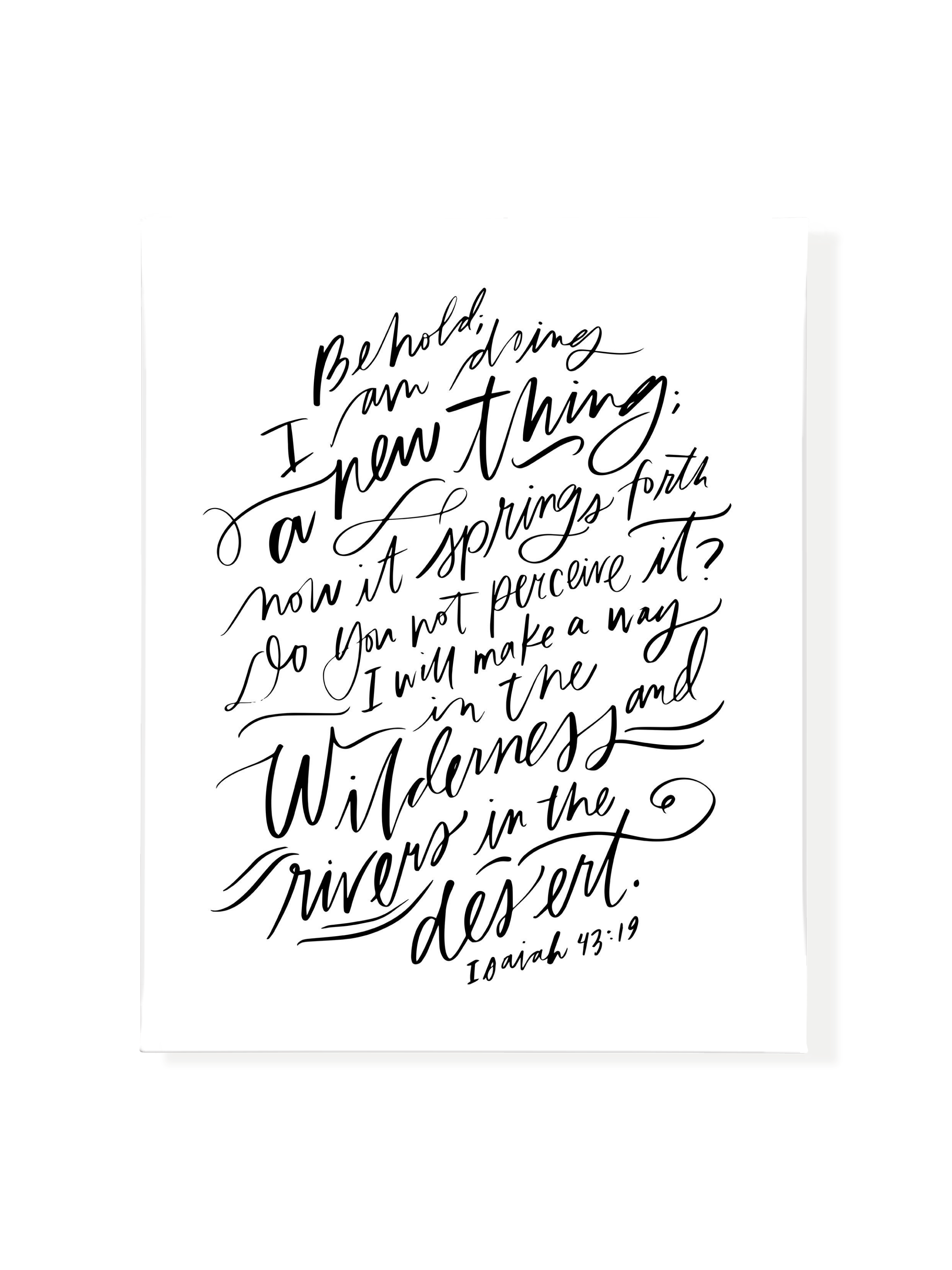 I Am Doing A New Thing (Isaiah 43:19) | Pure White | Canvas