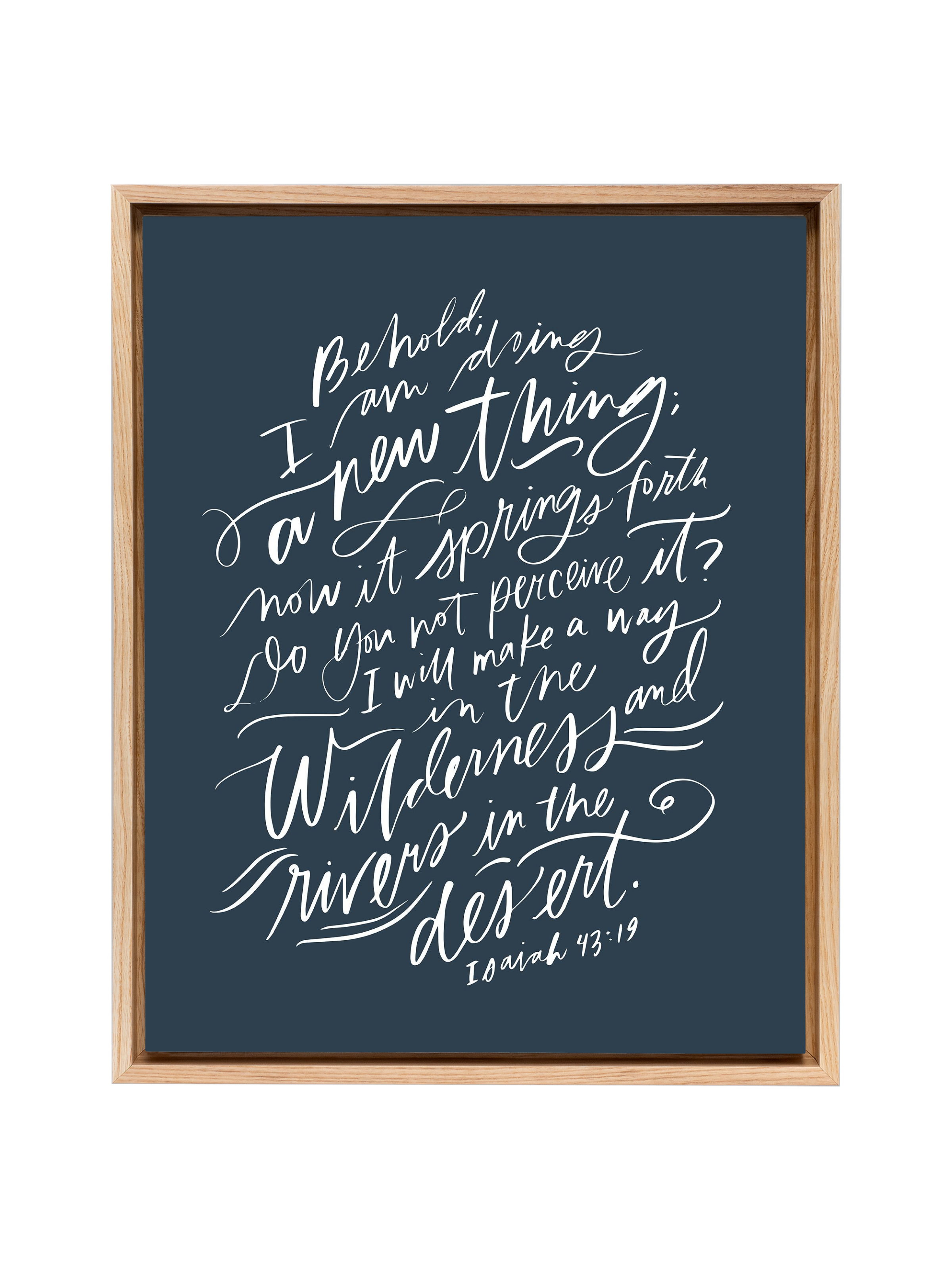 I Am Doing A New Thing (Isaiah 43:19) | Interior Navy | Canvas