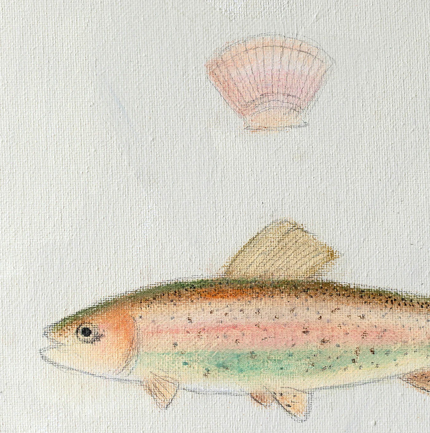 Rainbow Trout & Scallop Luxe Art Print