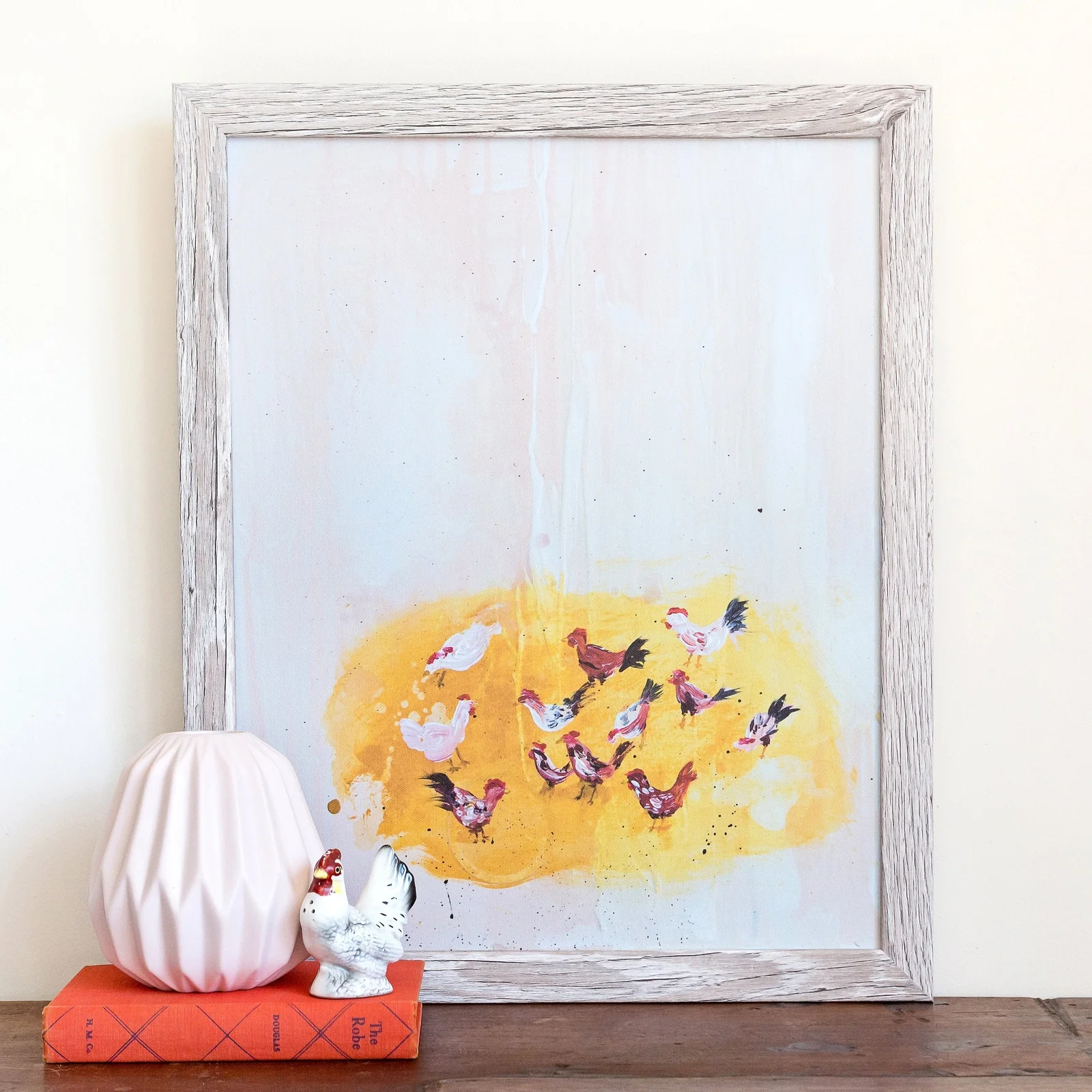 Cheery Chickens Luxe Art Print