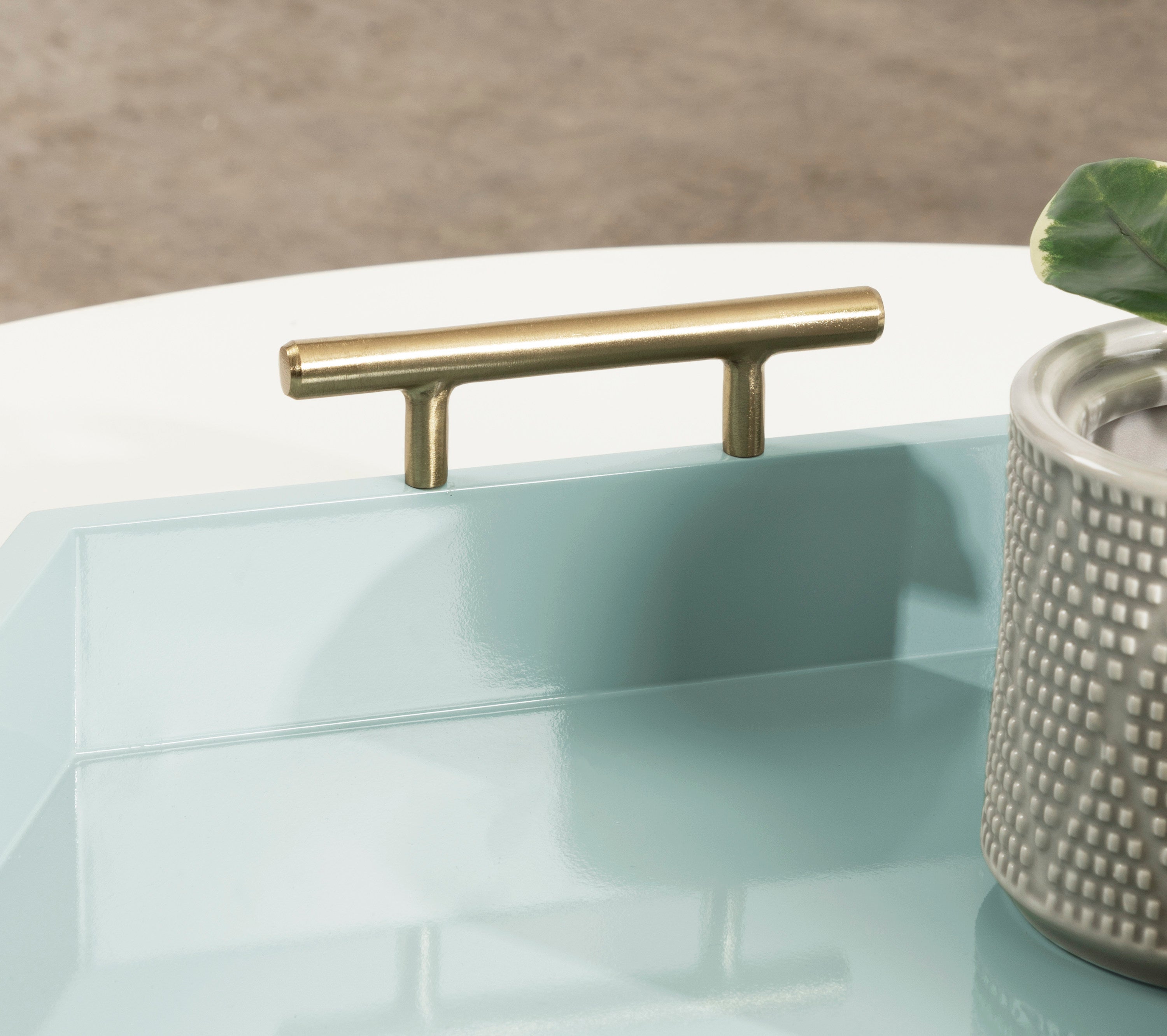 Lipton Hexagon Decorative Tray with Metal Handles