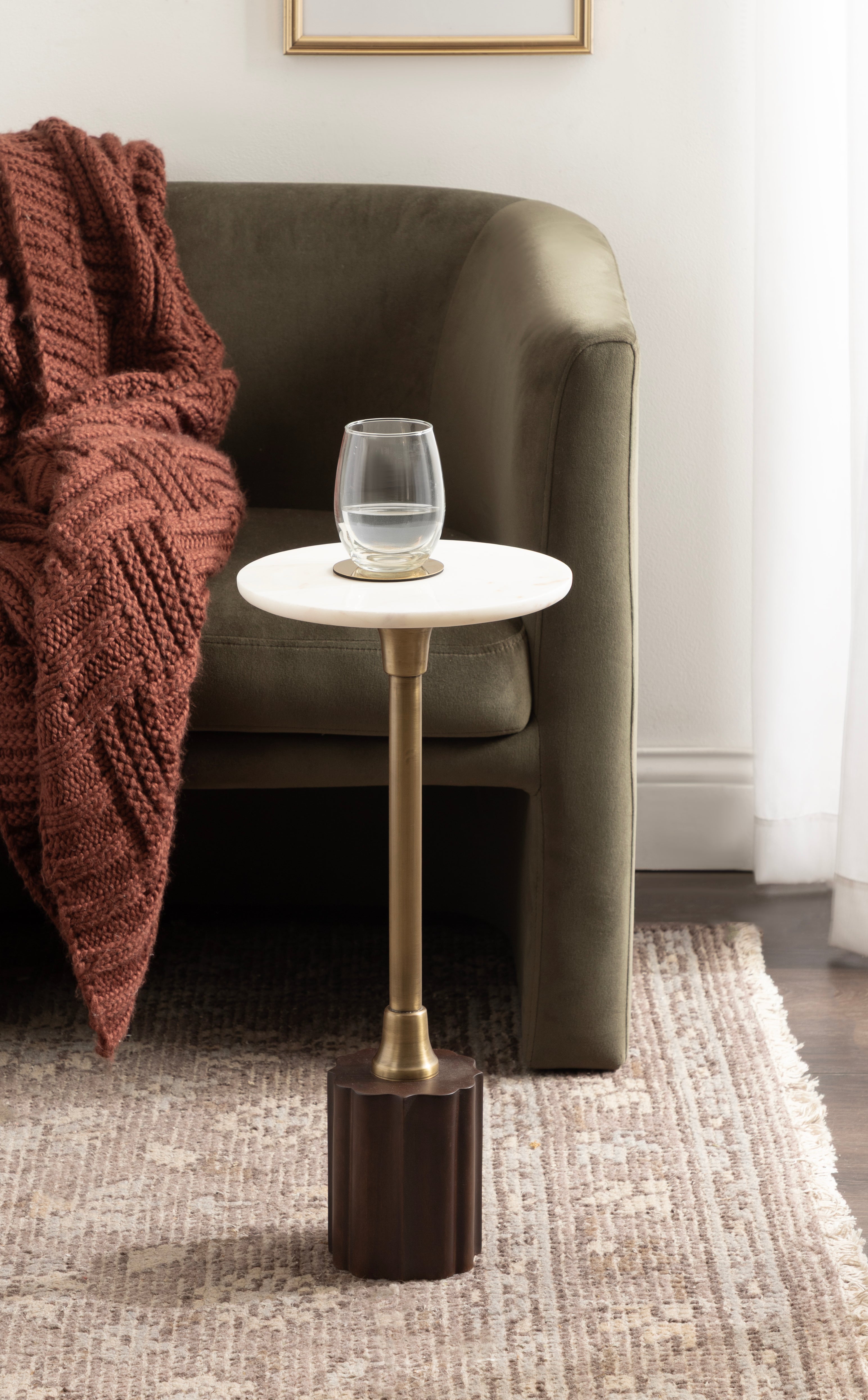 Nisha Round Marble Drink Table