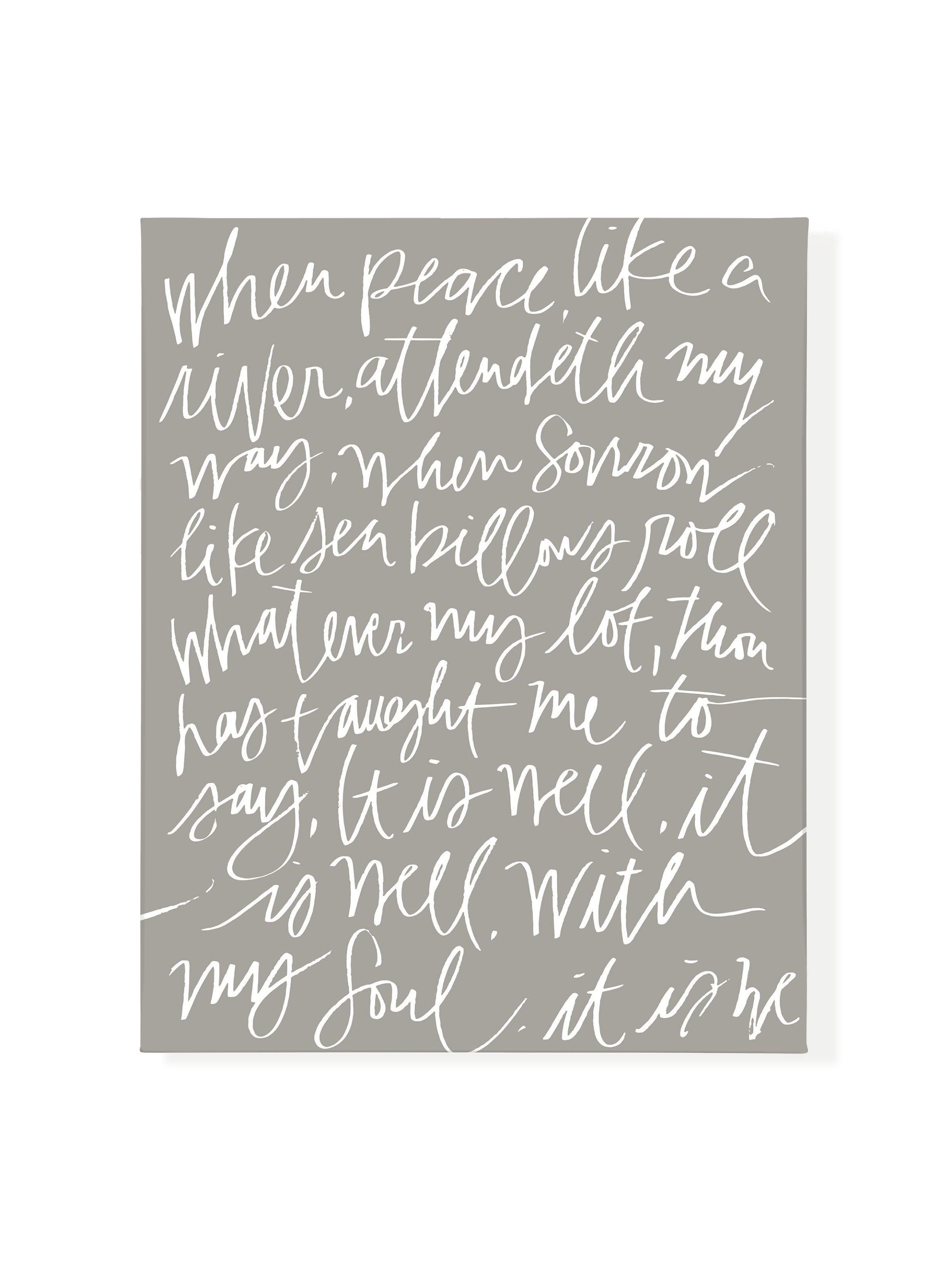 It Is Well | Warm Grey | Canvas