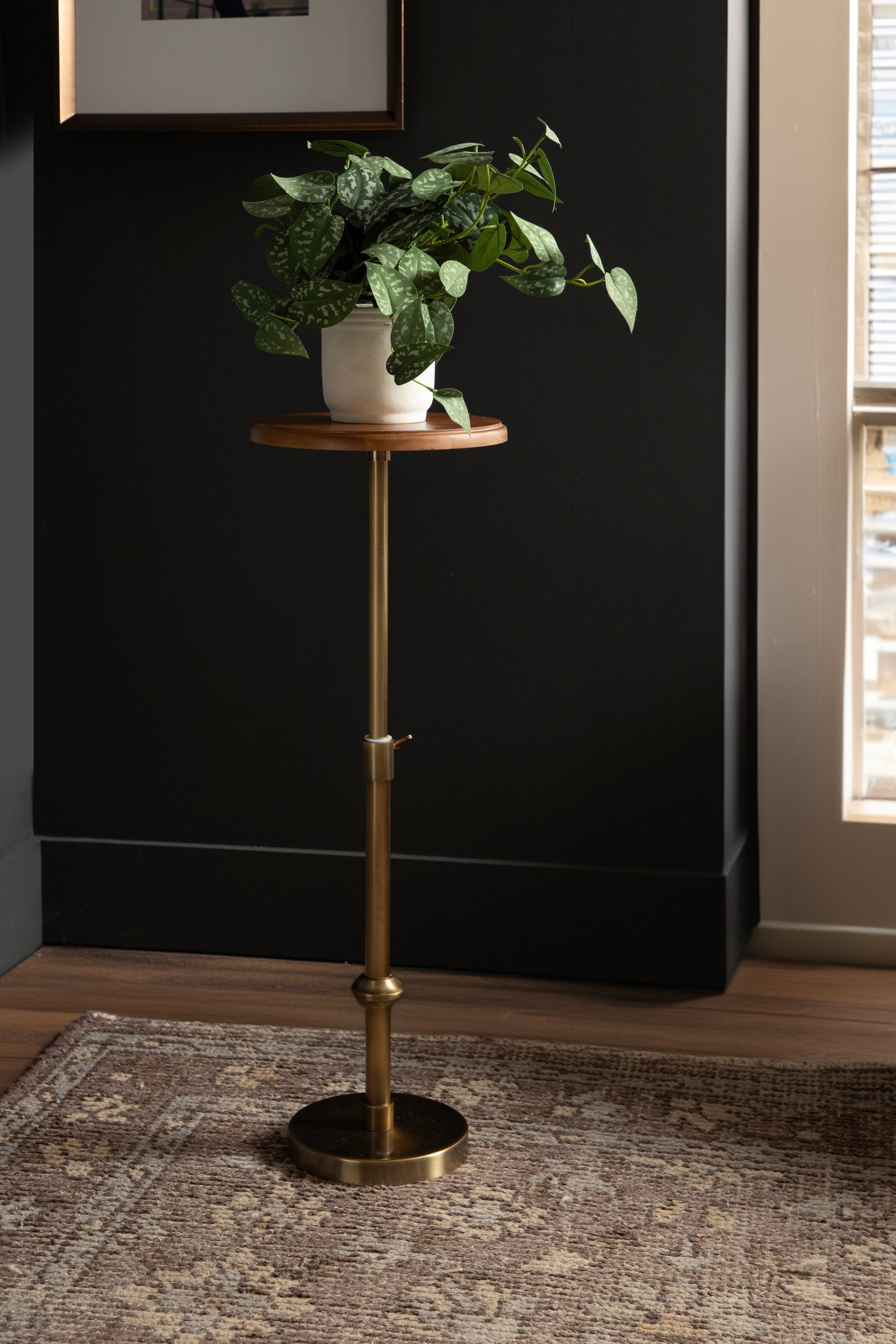Engles Adjustable Wood Table and Plant Stand