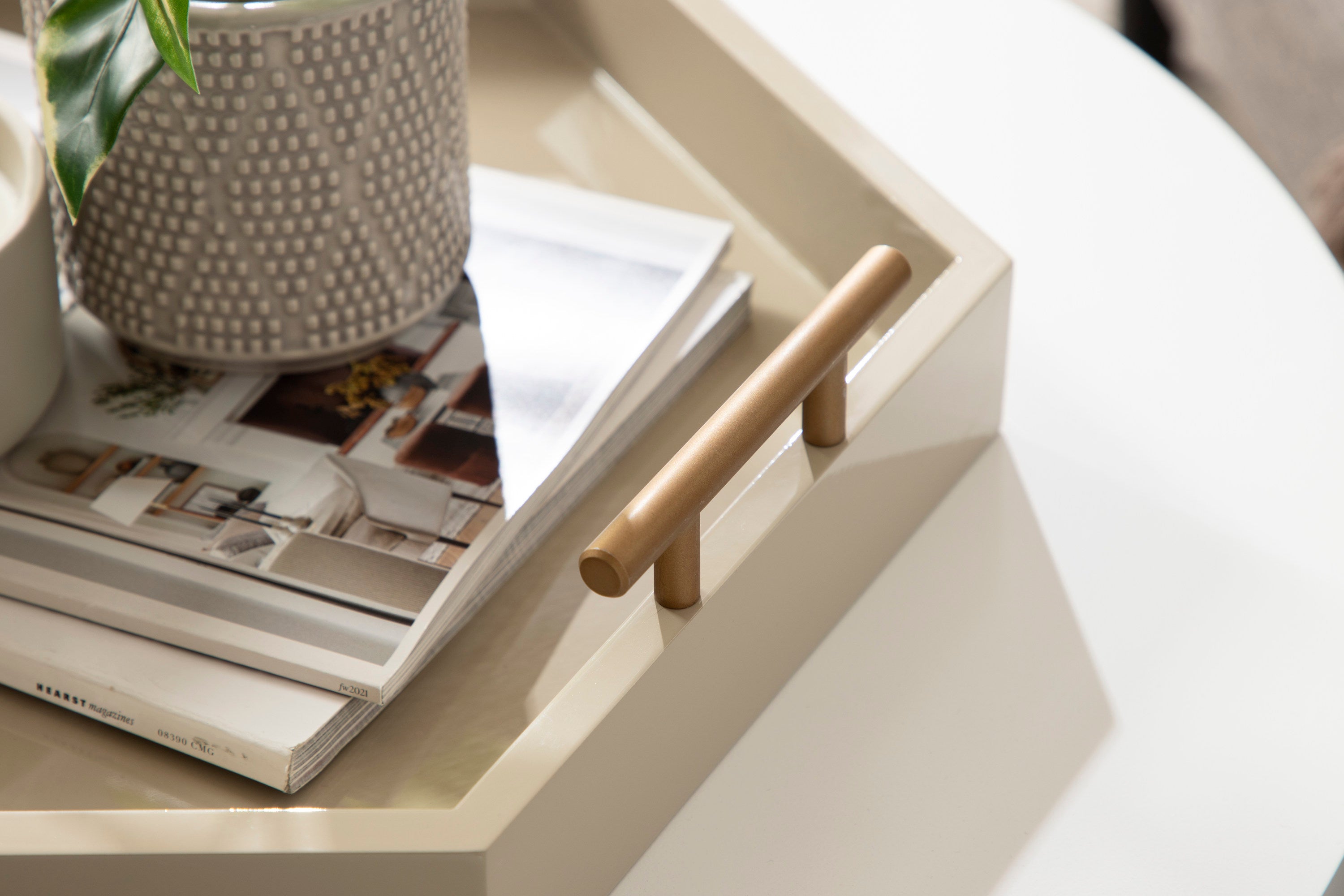 Lipton Hexagon Decorative Tray with Metal Handles