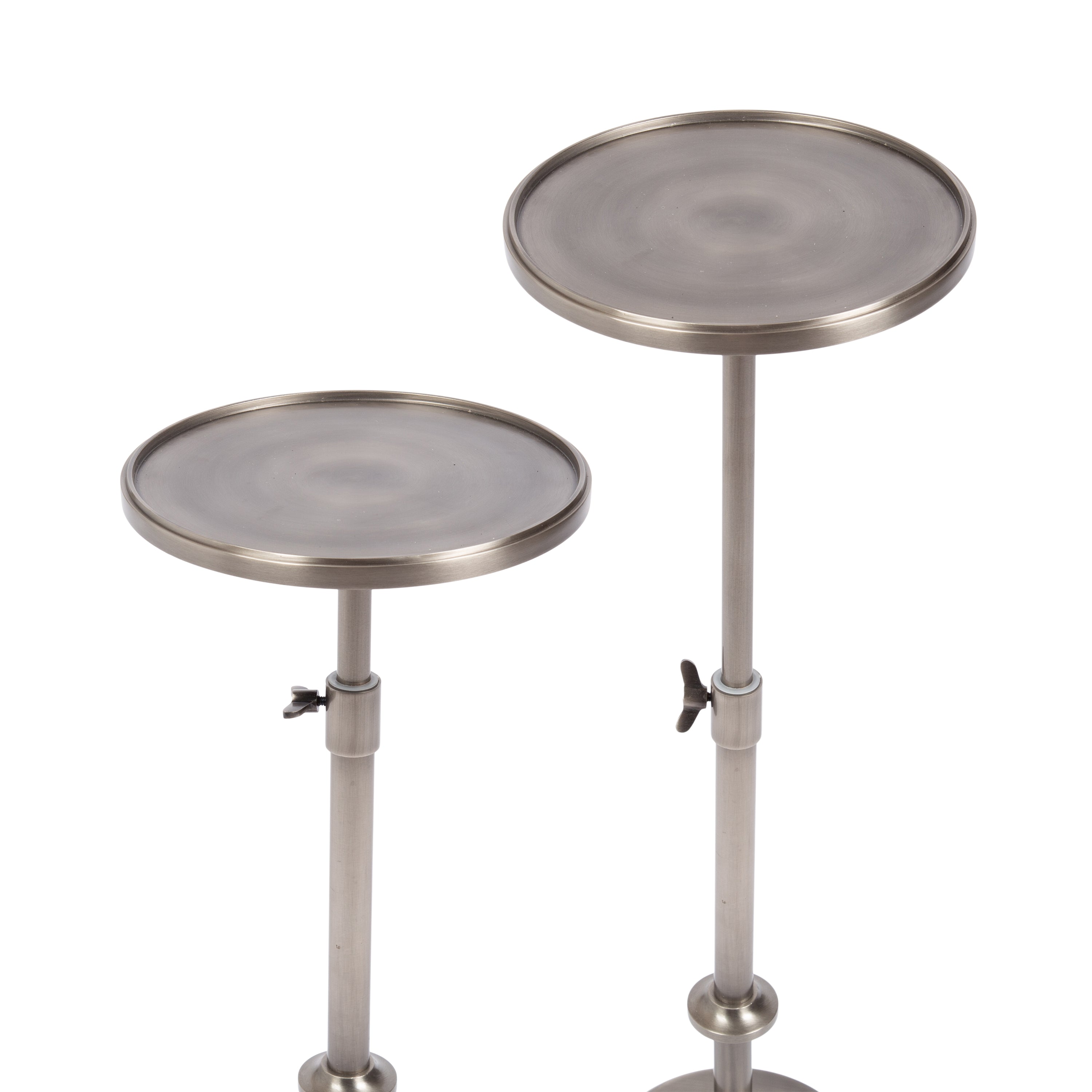 Engles Adjustable Polished Metal Table and Plant Stand