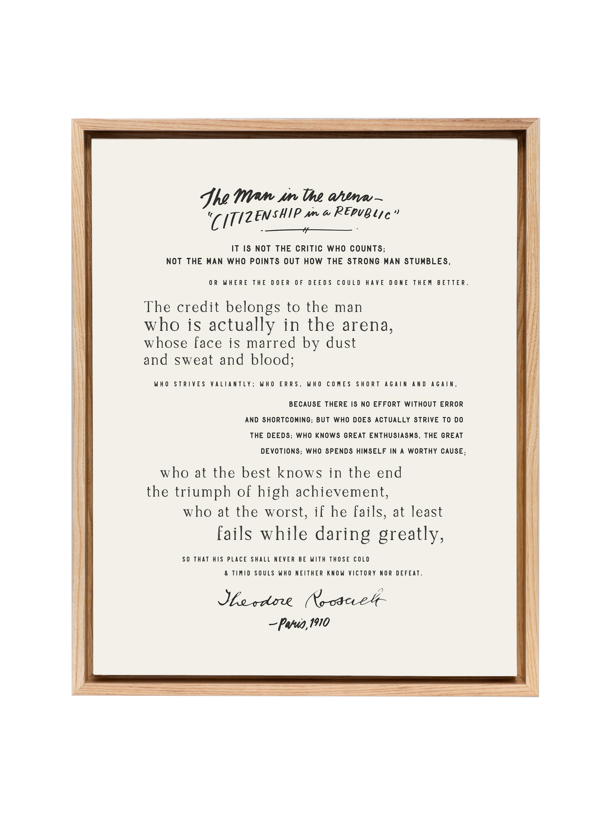 Man In The Arena | Canvas