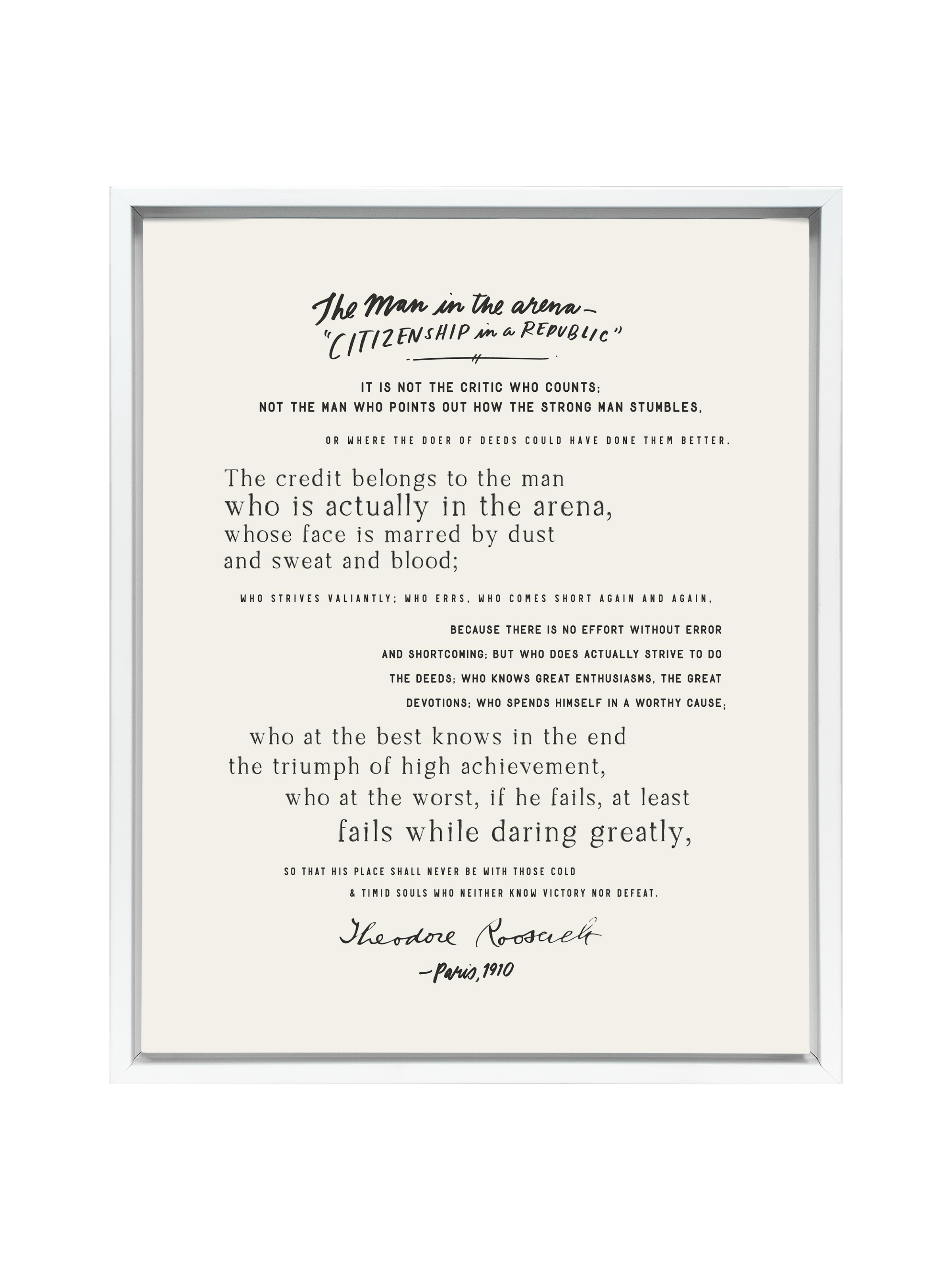 Man In The Arena | Canvas