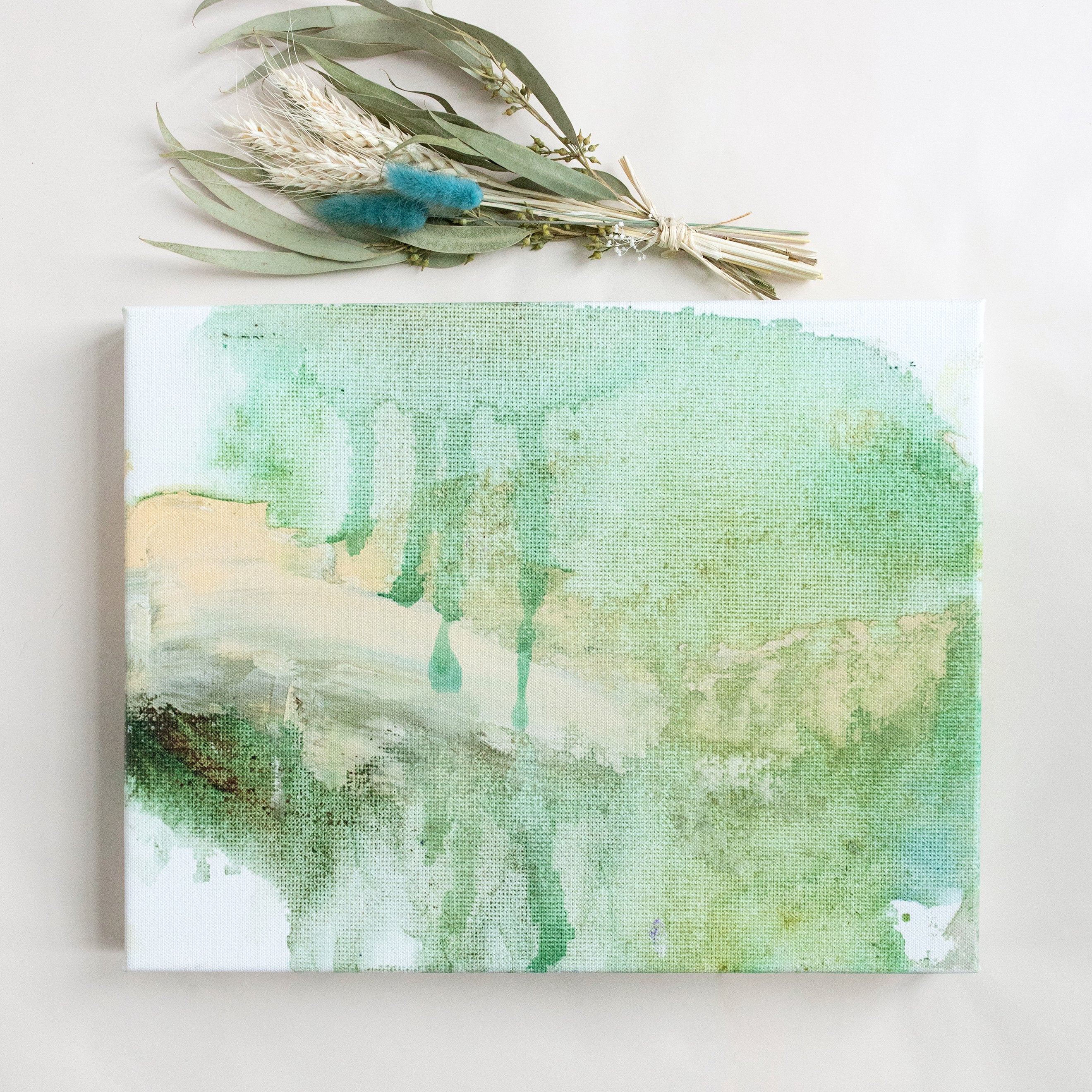 Green Mist Mini ✧・ﾟ Textured Canvas Wall Art