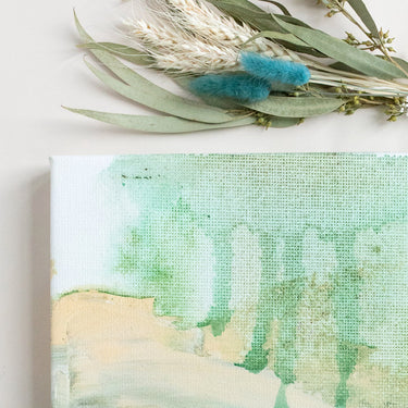 Details of Green Mist Mini canvas sign