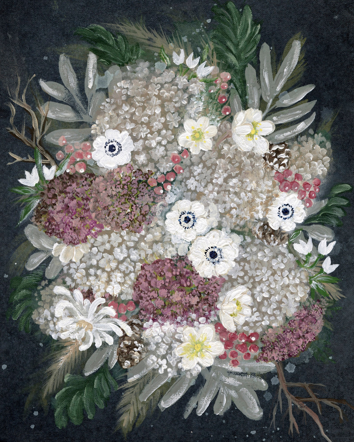 Moonlit Blooms Luxe Art Print
