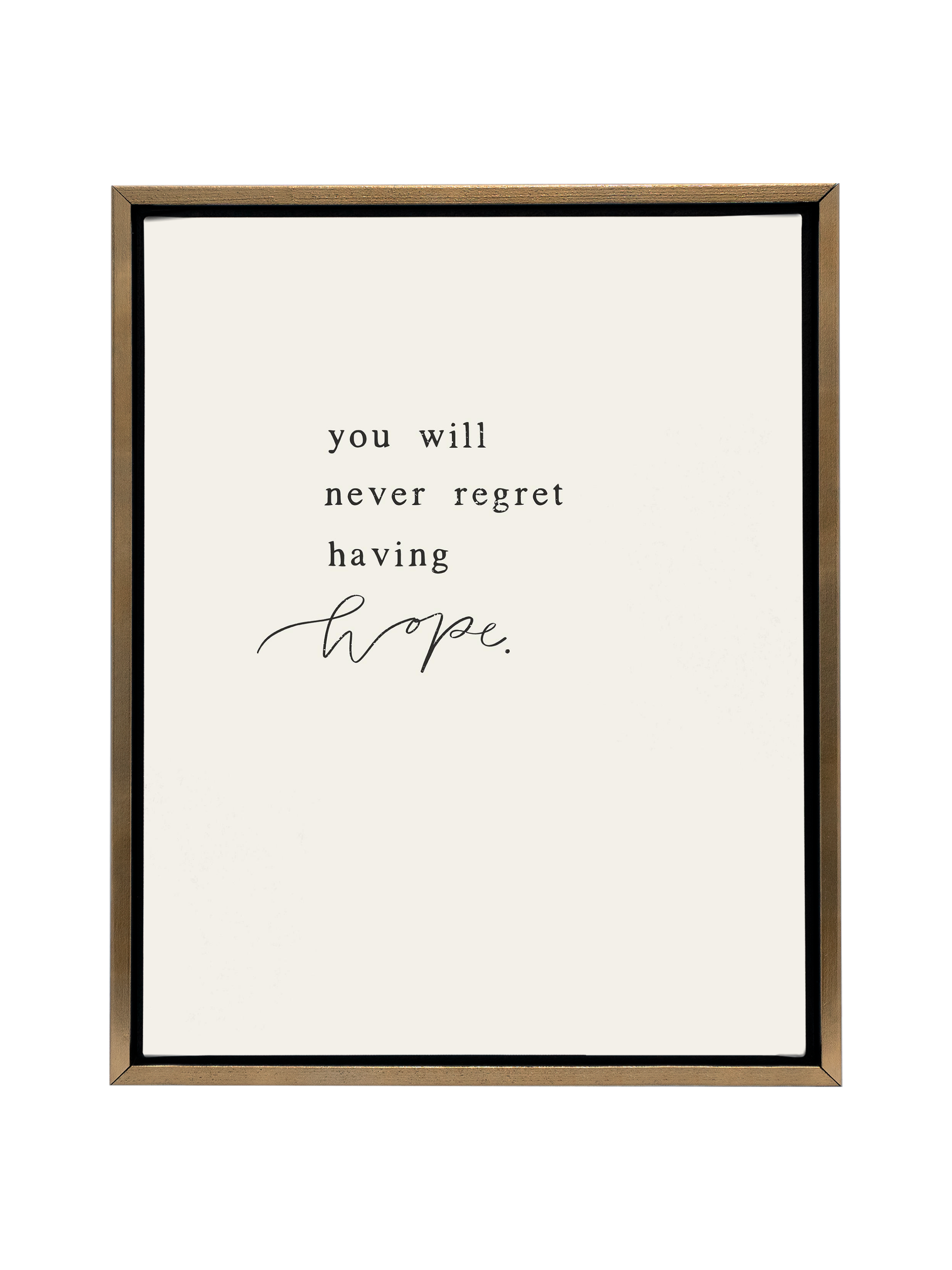 Never Regret Hope | Alabaster | Canvas