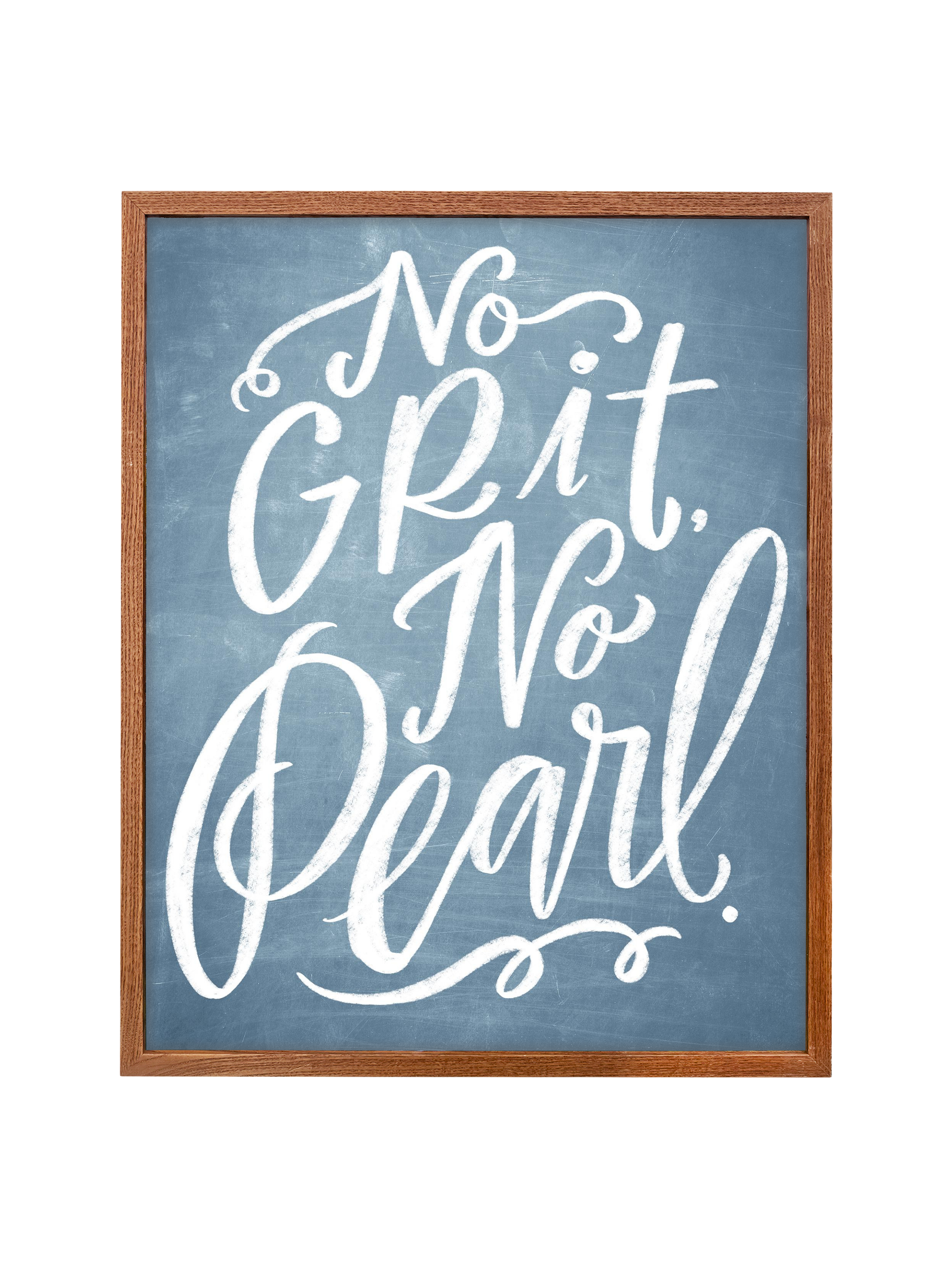 No Grit, No Pearl | Chambray | Canvas