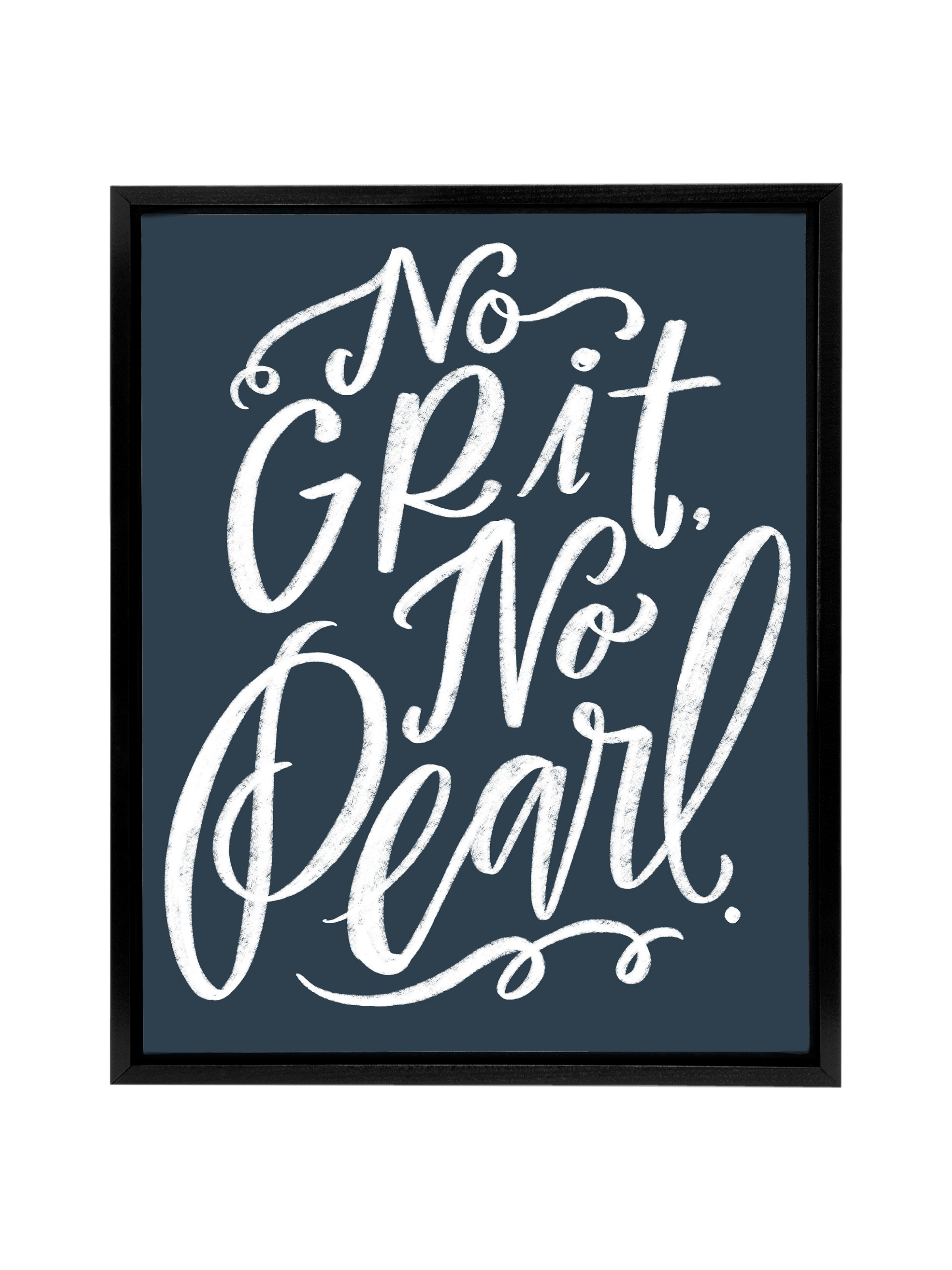 No Grit, No Pearl | Interior Navy | Canvas