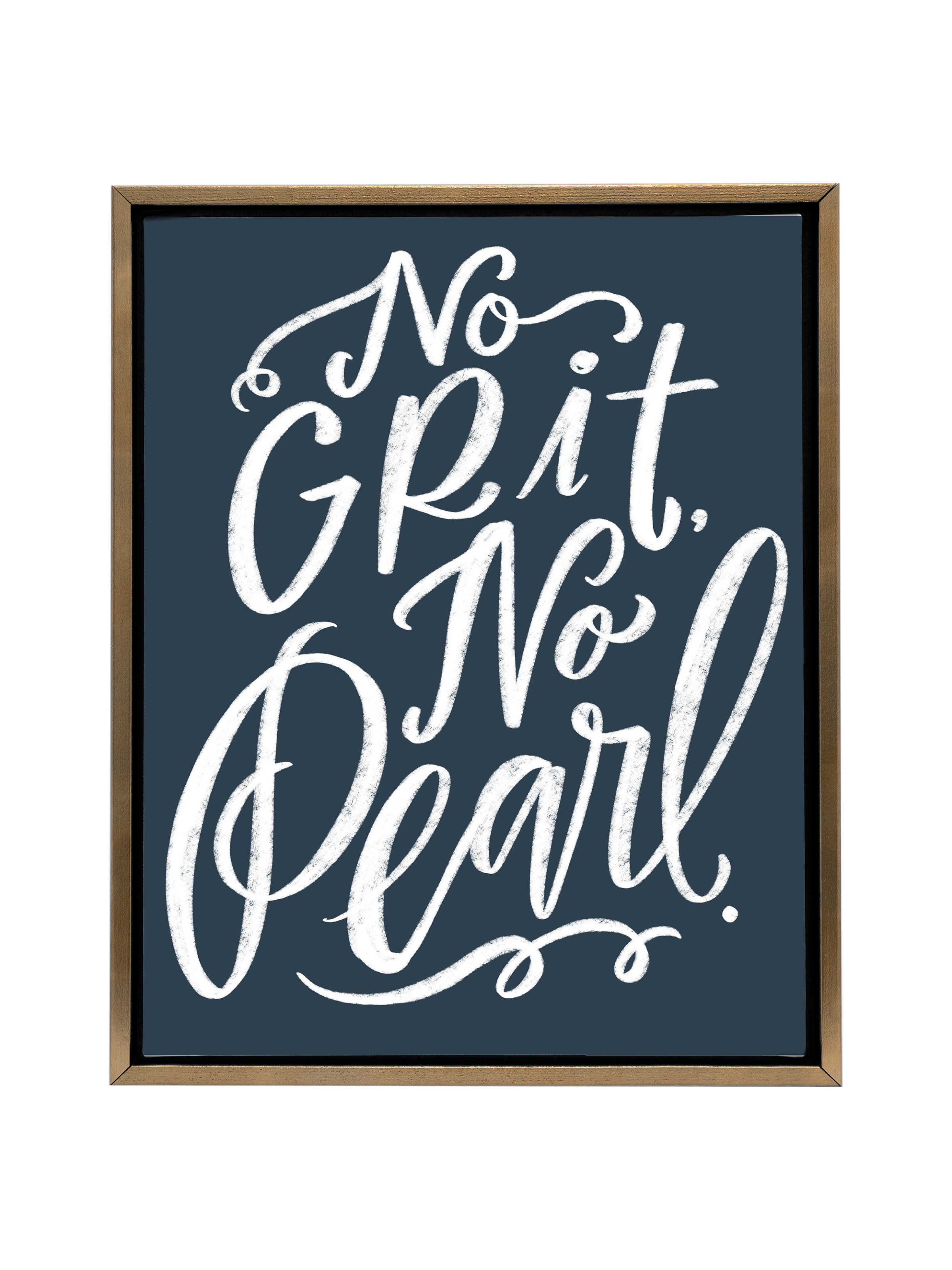 No Grit, No Pearl | Interior Navy | Canvas
