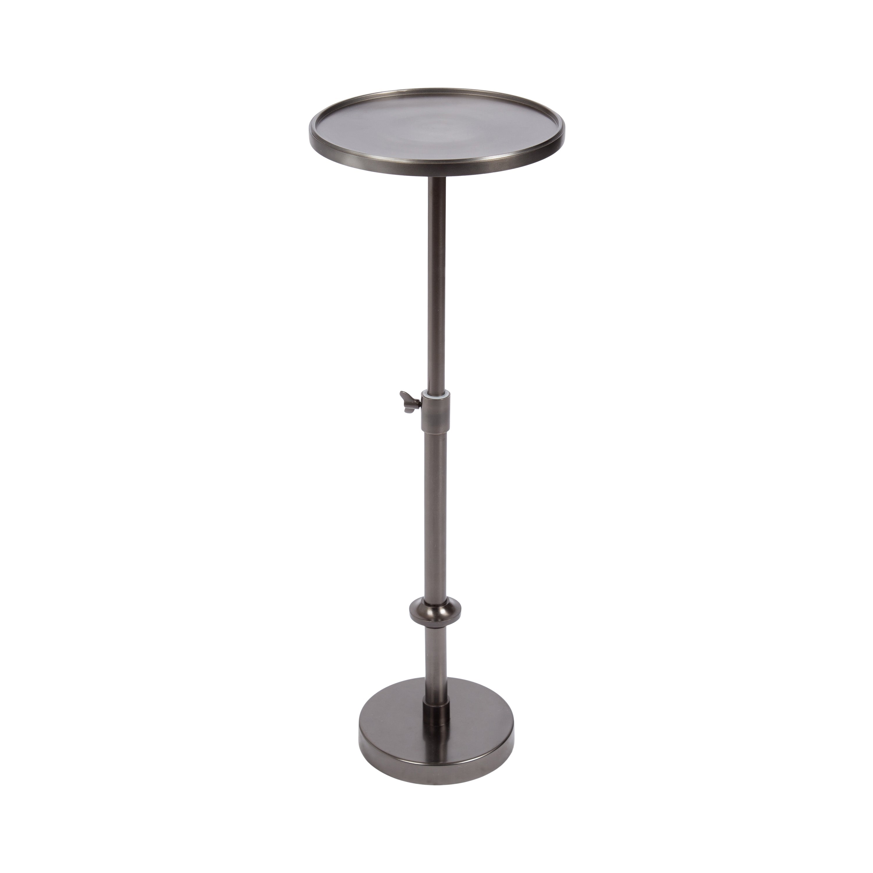 Engles Adjustable Polished Metal Table and Plant Stand