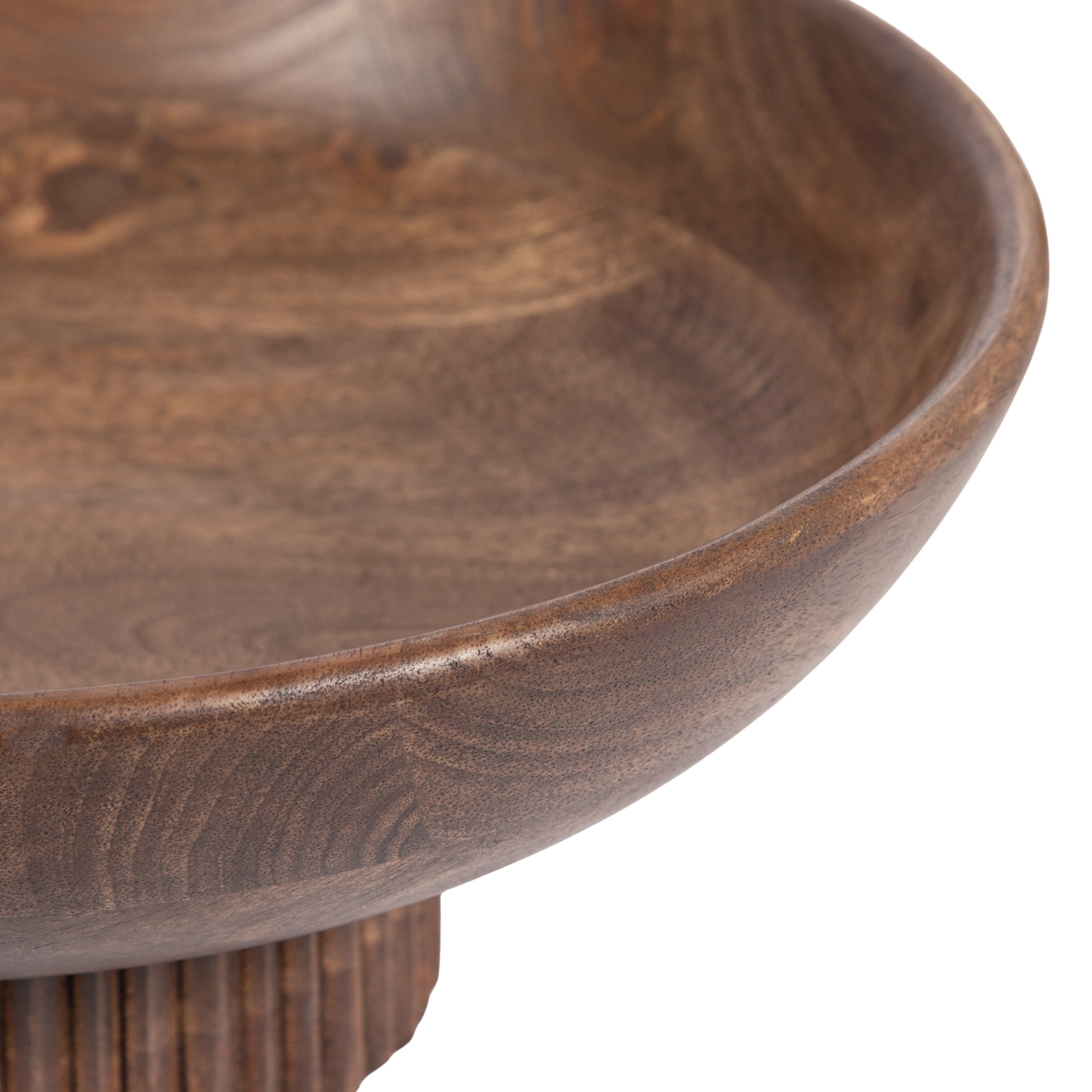 Rooks Ribbed Wood Bowl