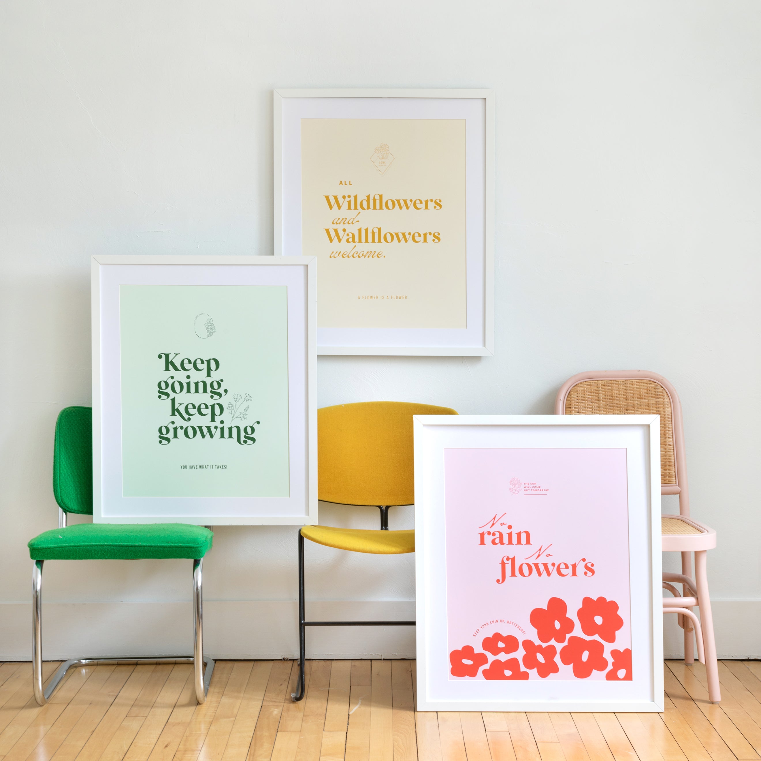 No Rain, No Flowers | Red | Art Print