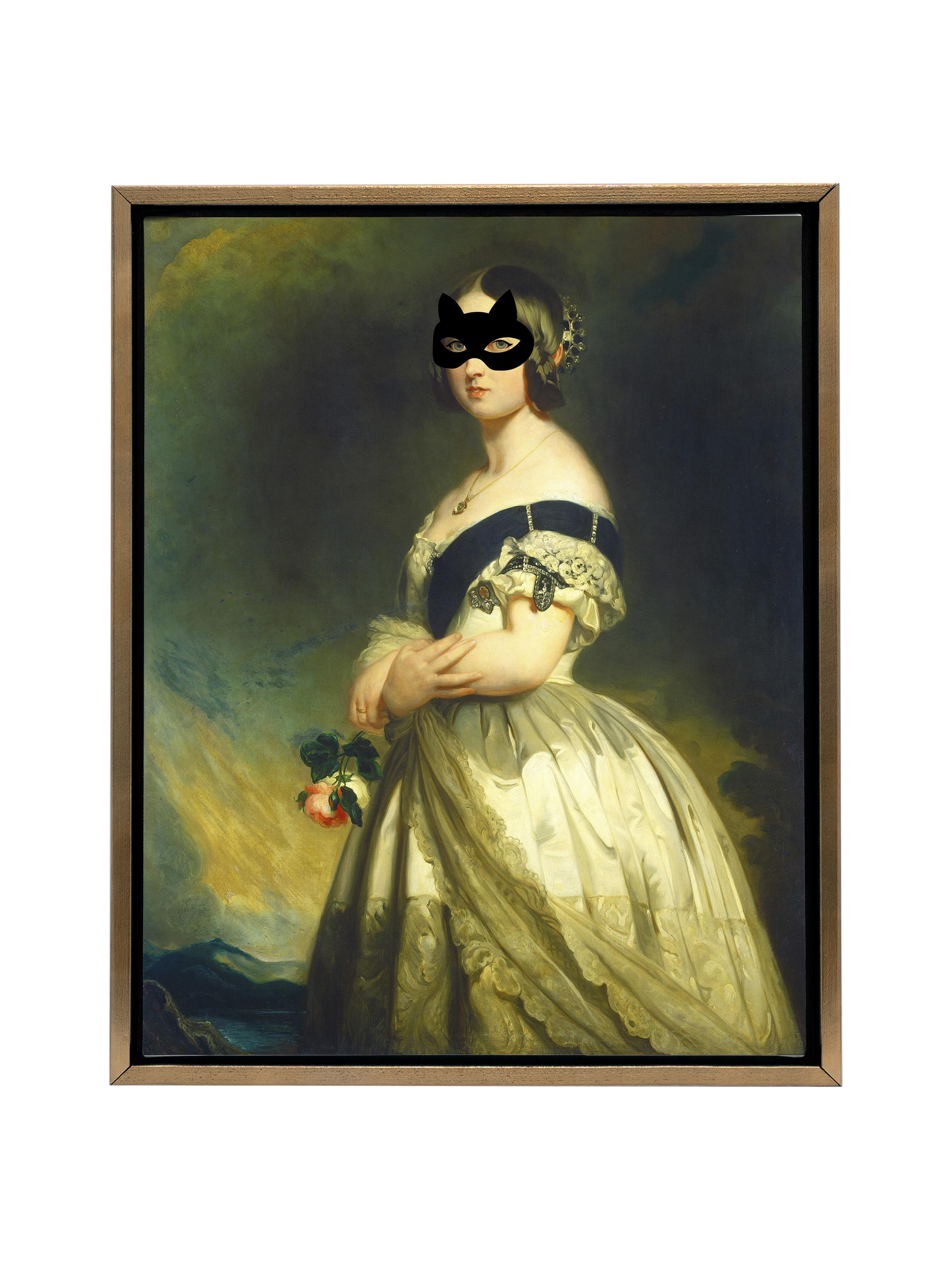 Queen Victoria and Her Cat Mask | Canvas