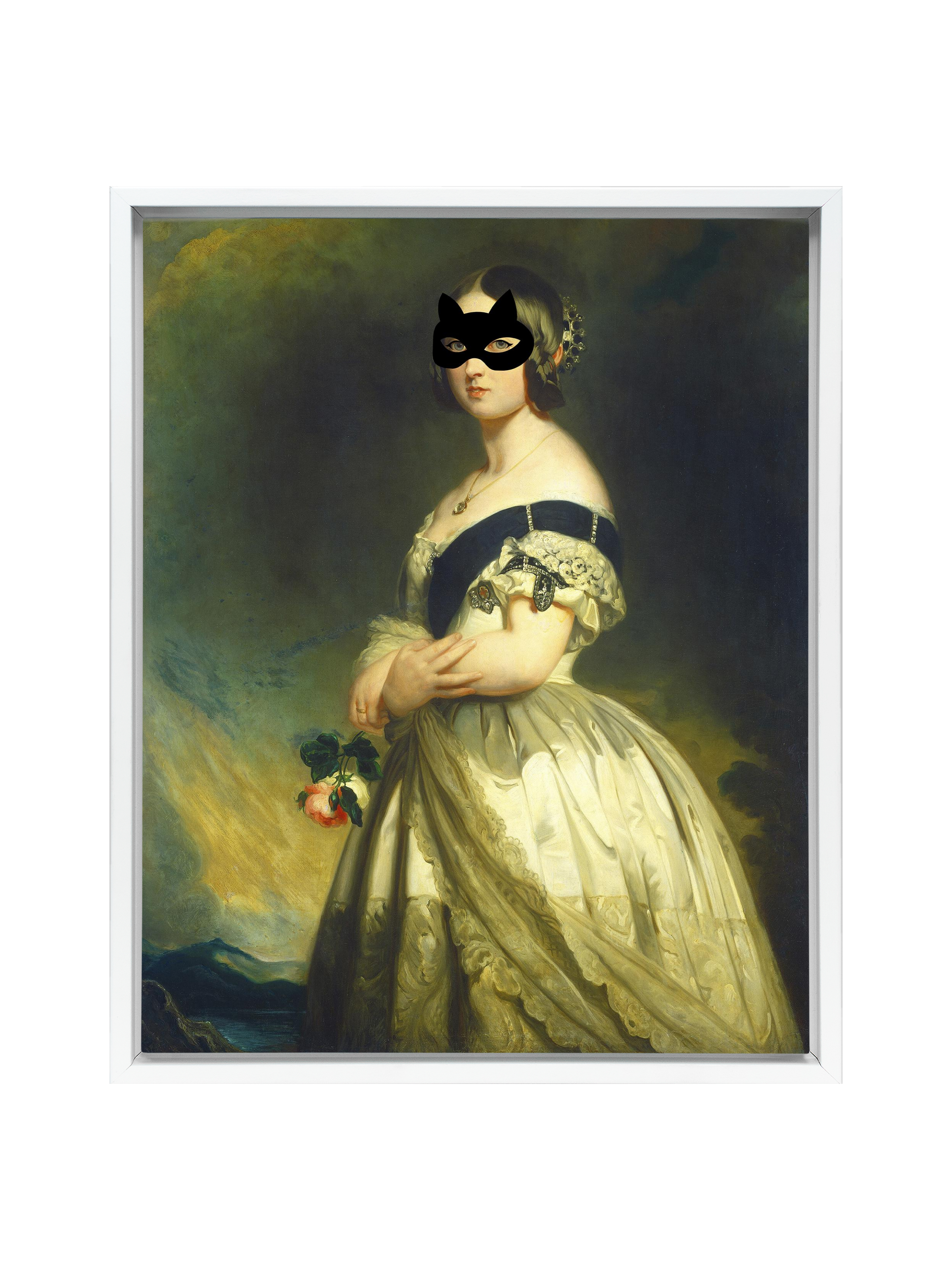 Queen Victoria and Her Cat Mask | Canvas