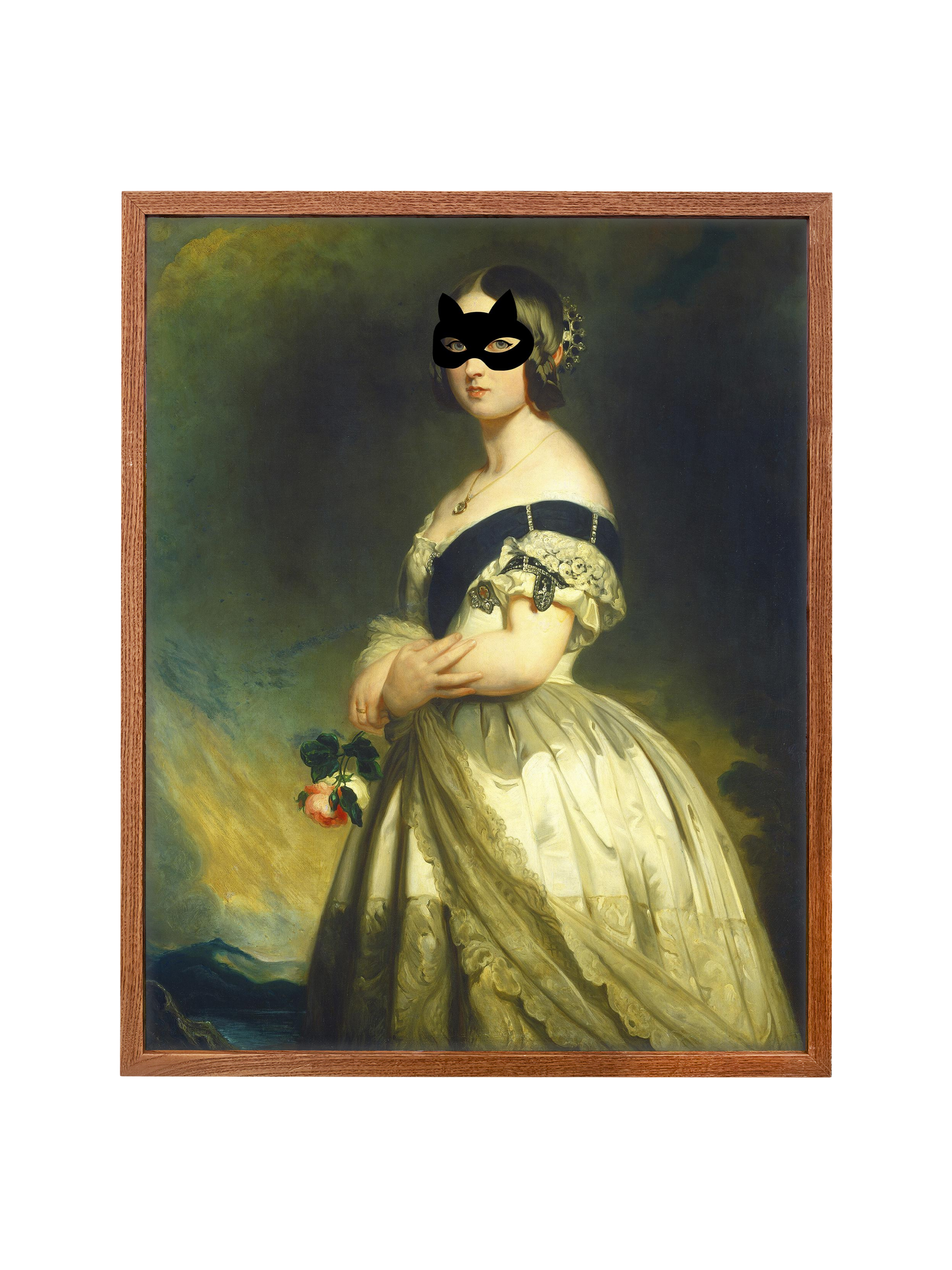 Queen Victoria and Her Cat Mask | Canvas