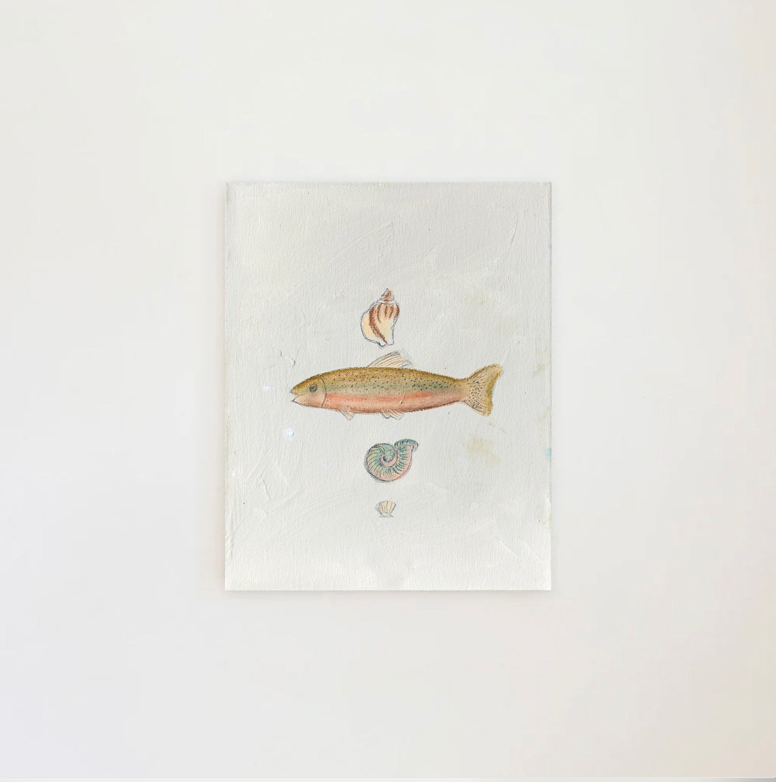 Rainbow Trout & Fossil Mini Canvas Wall Art