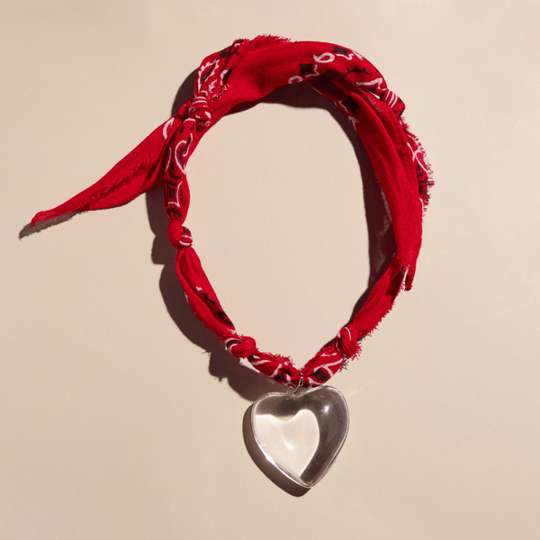 Red Bandana Charm Statement Necklace | Lindsay Letters