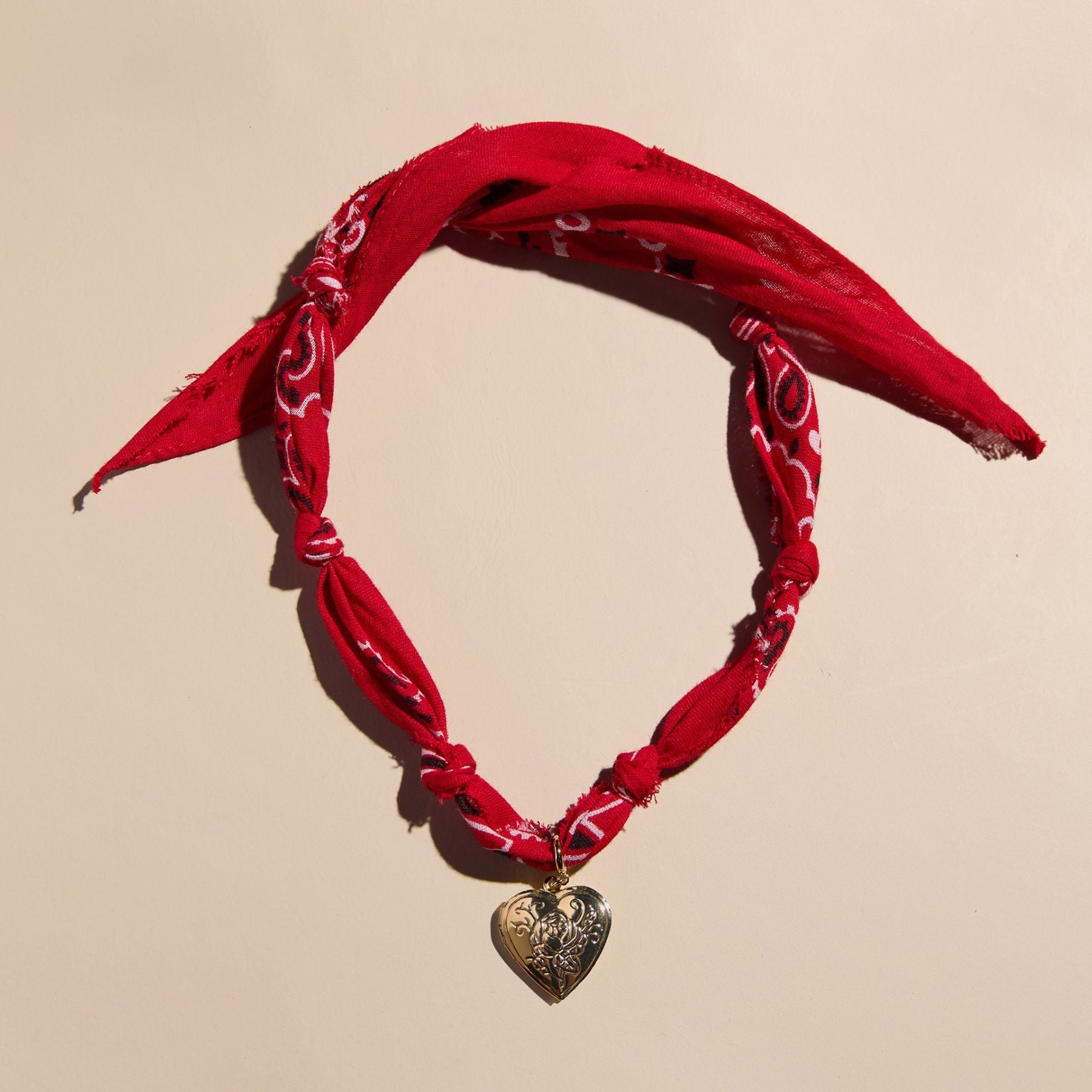 Red Bandana Charm Statement Necklace | Lindsay Letters