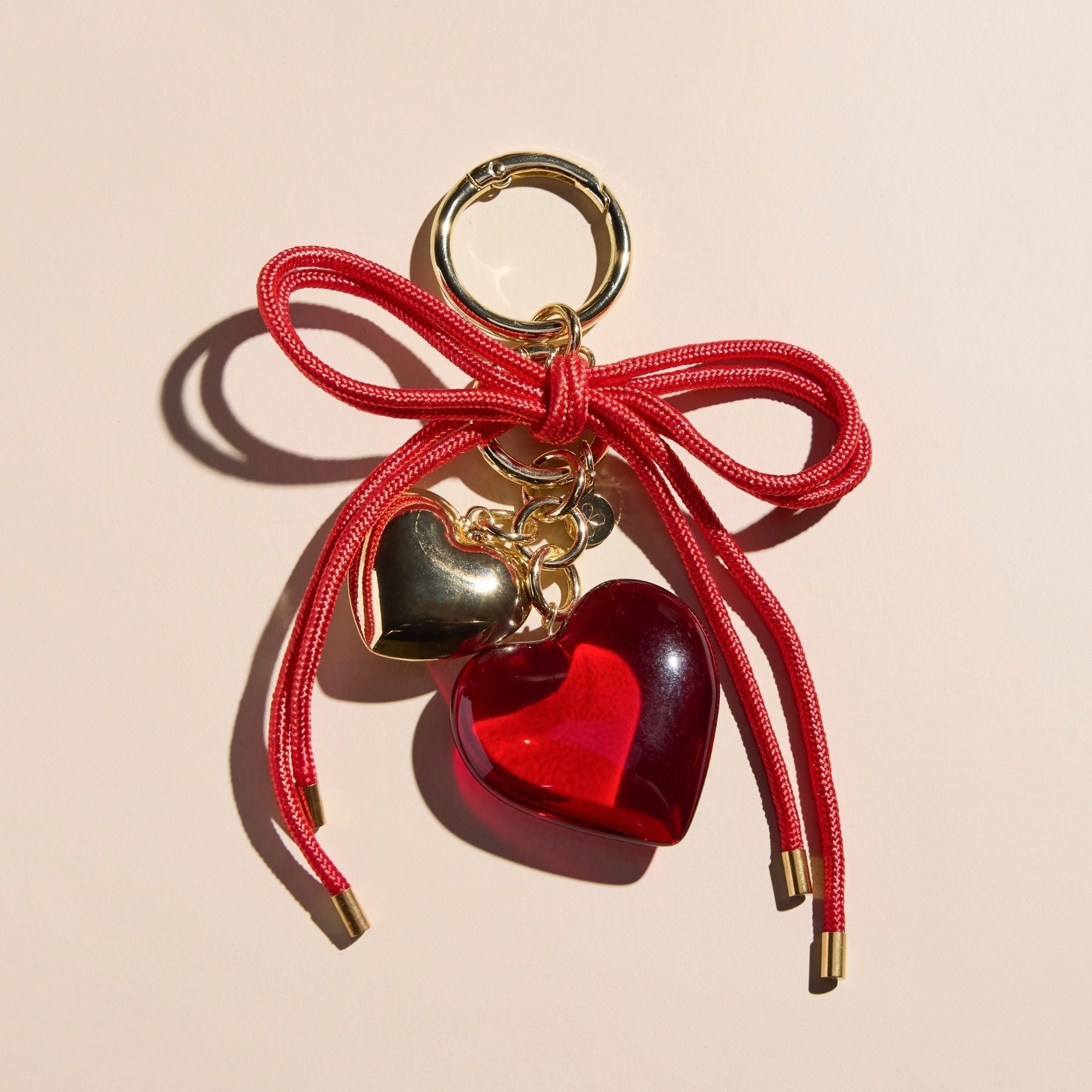 Red Heart & Cord Bag Charm