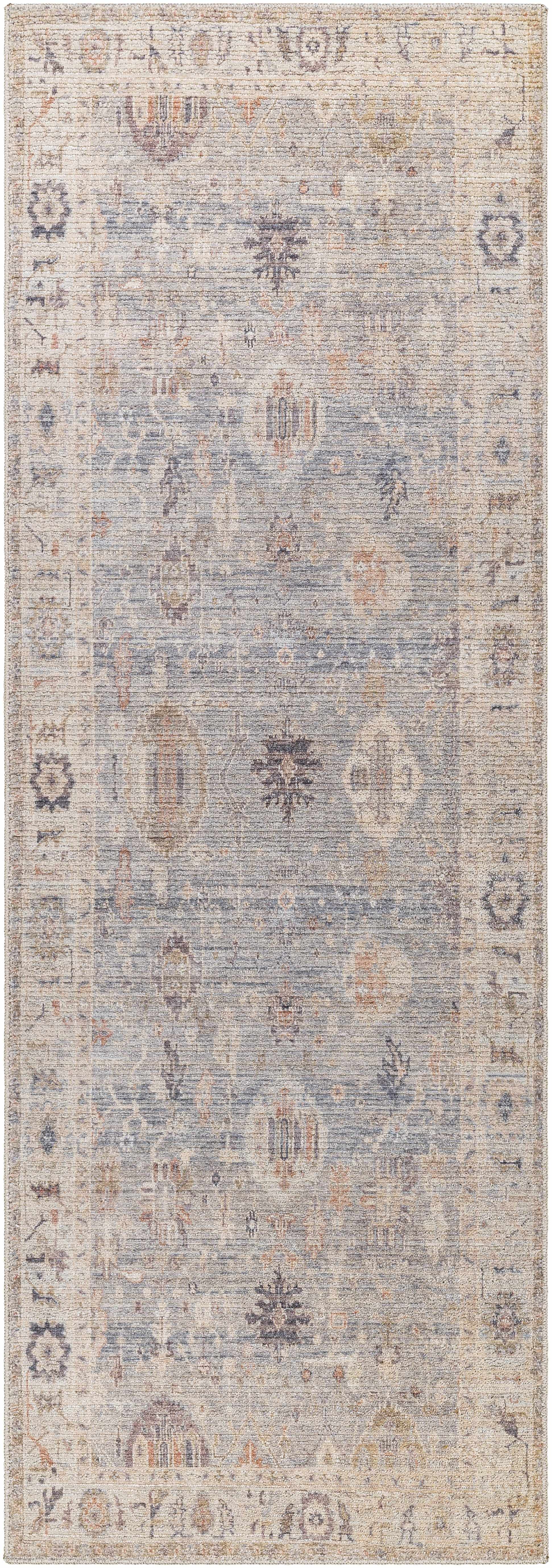 Marlene Damask Cream & Blue Area Rug - Becki Owens x Livabliss