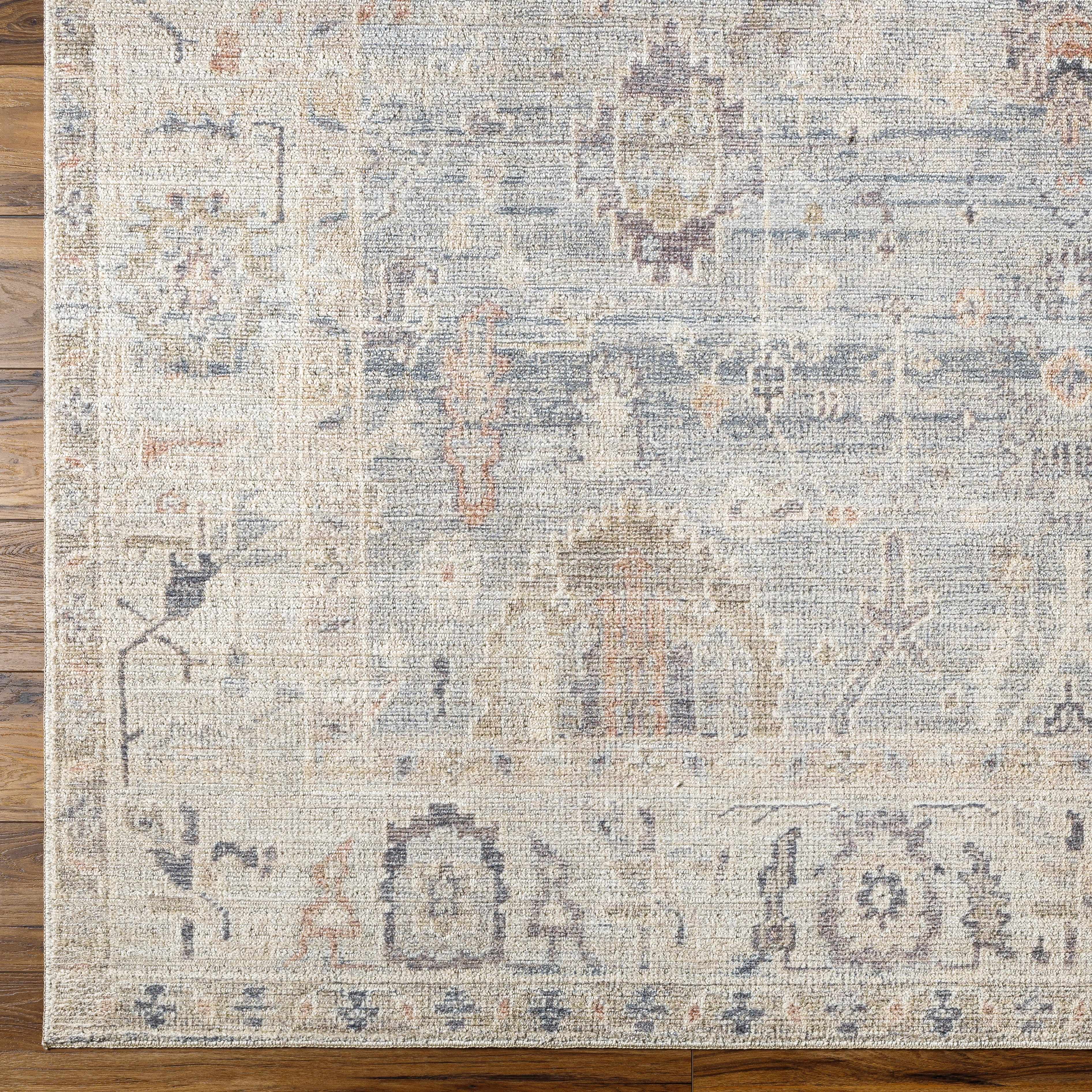 Marlene Damask Cream & Blue Area Rug - Becki Owens x Livabliss