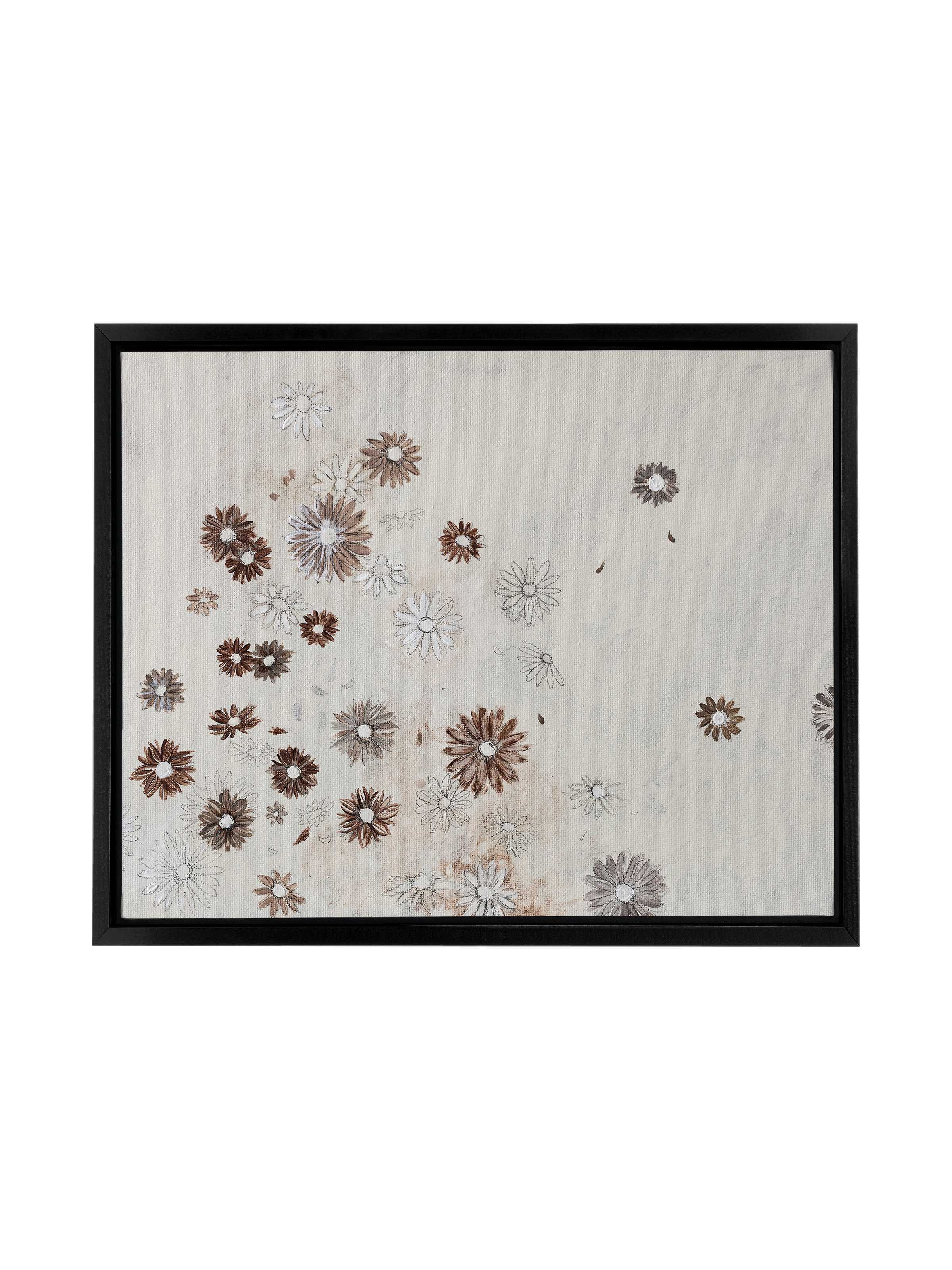 Scattered Sepia Daisies | Canvas