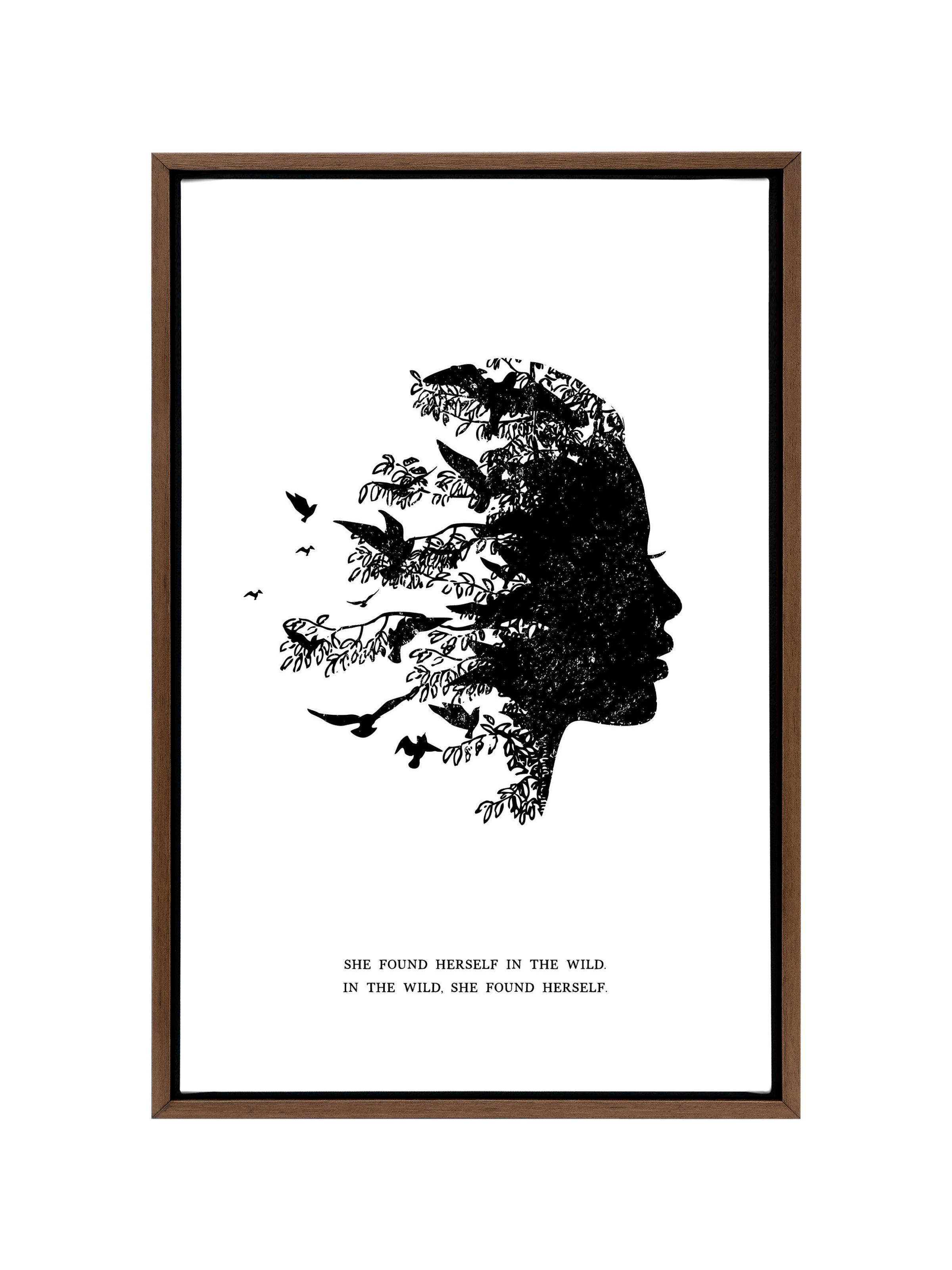 She Found Herself in the Wild | Pure White | Canvas