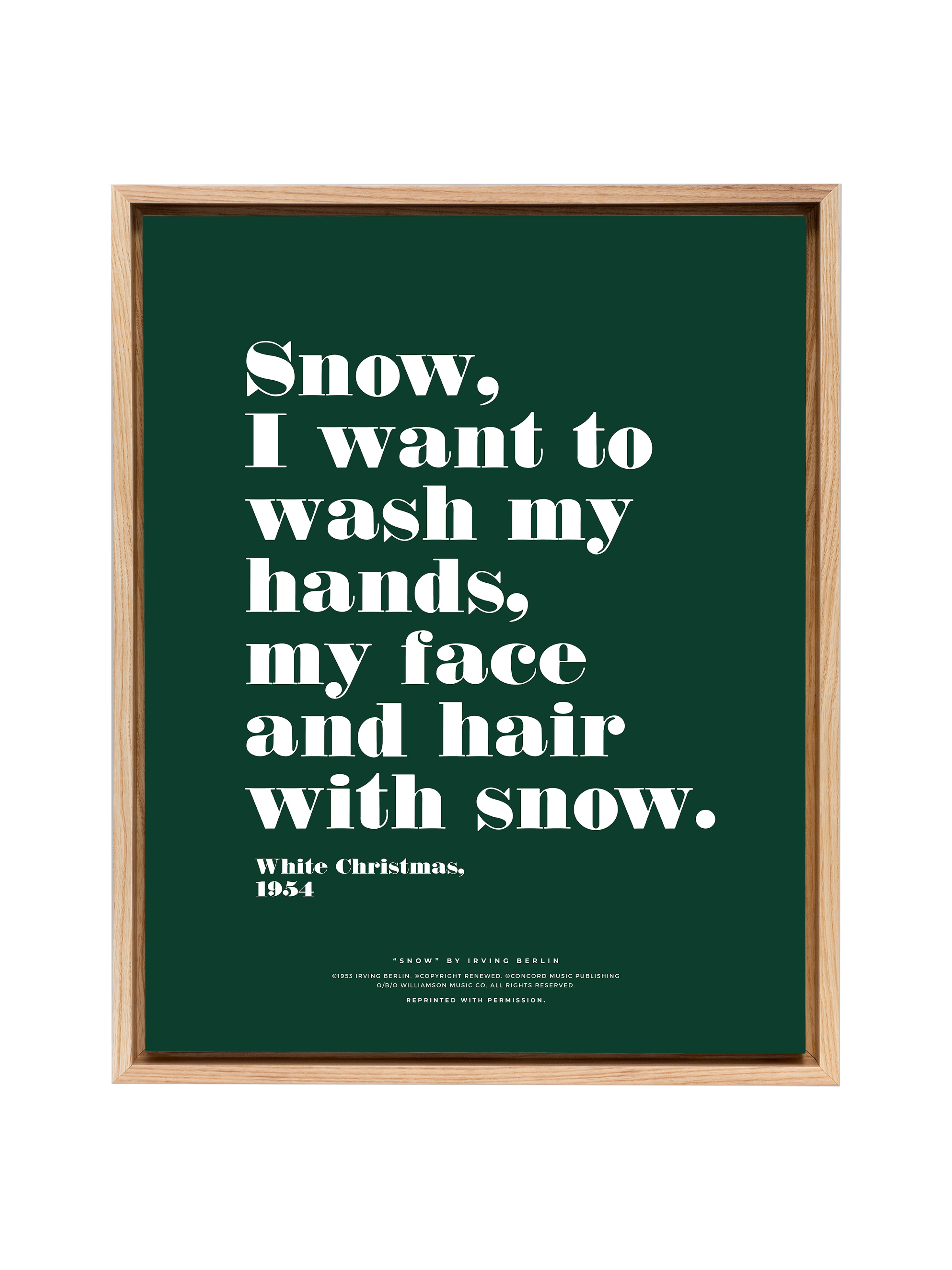 Snow Snow Snow in Typography | Evergreen | Canvas