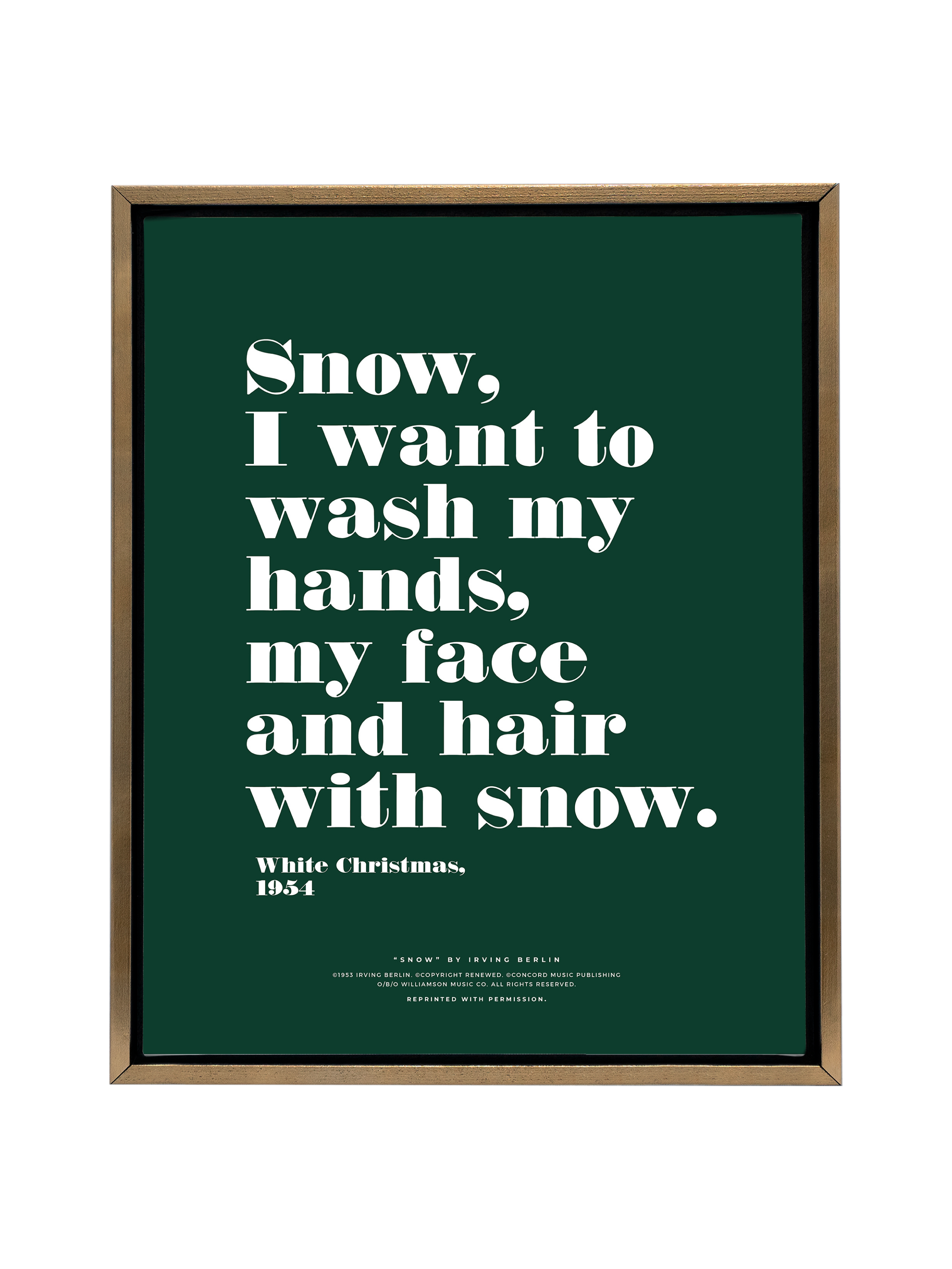 Snow Snow Snow in Typography | Evergreen | Canvas