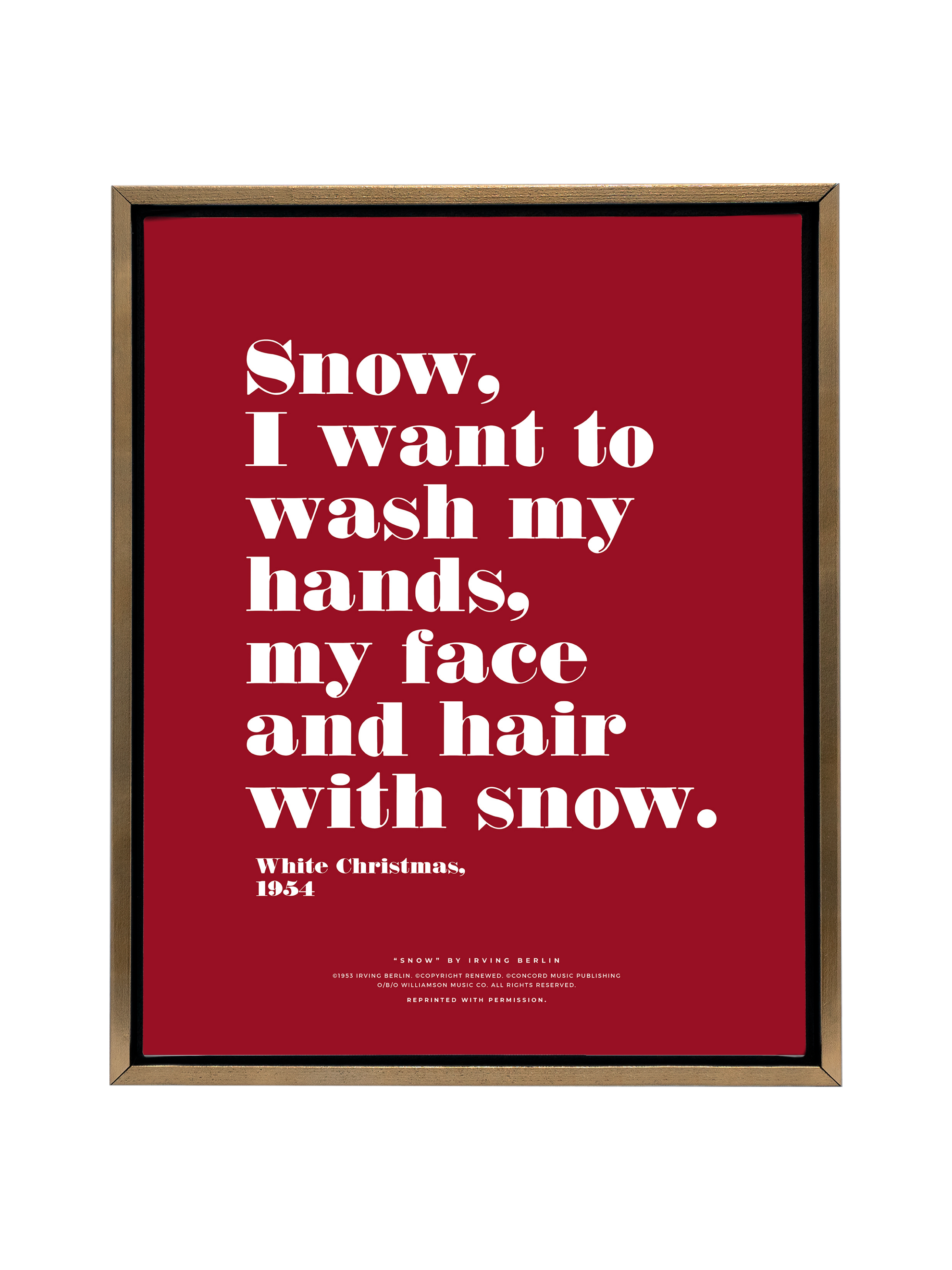 Snow Snow Snow in Typography | Holiday Red | Canvas